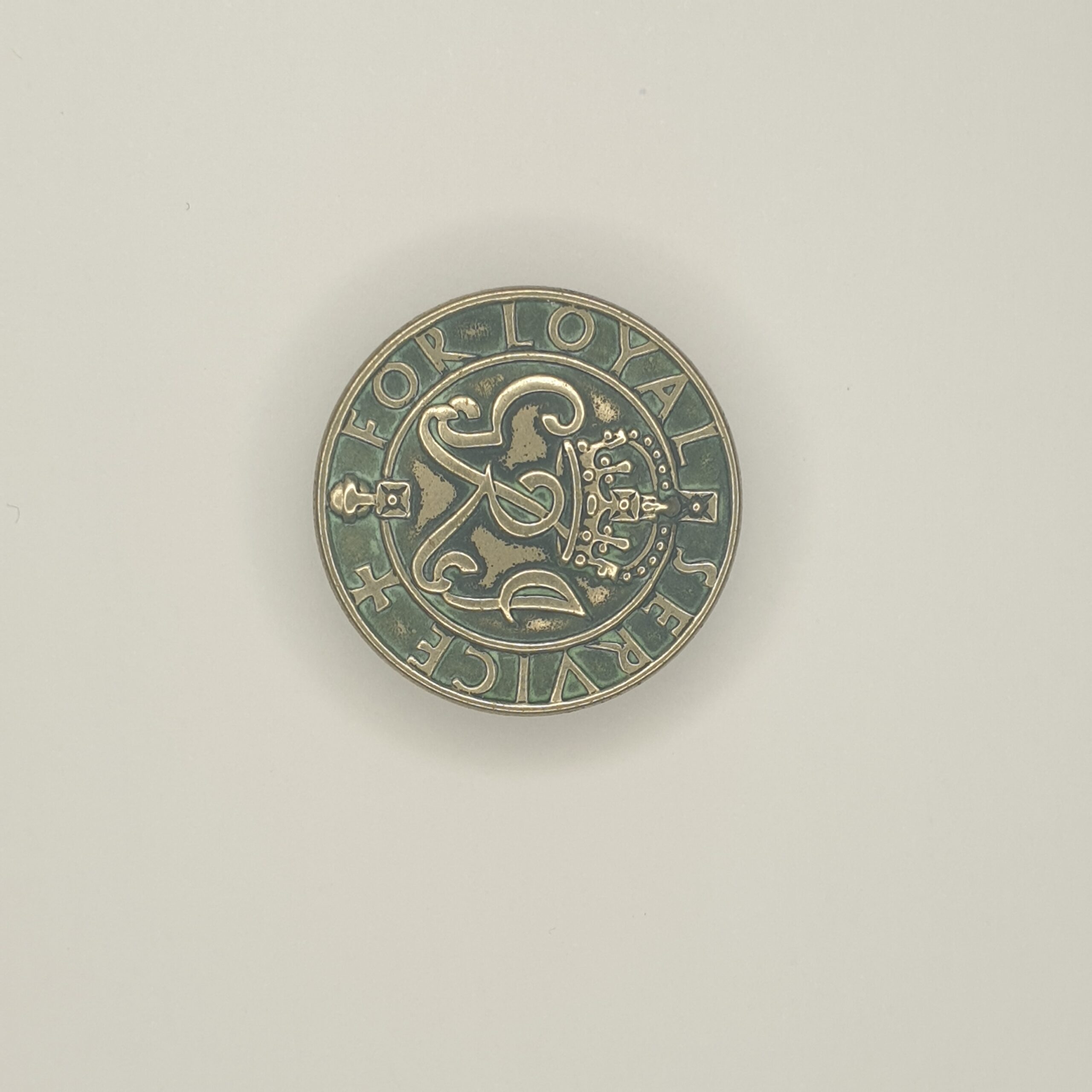 George VI Kings Crown For Loyal Service Button Hole Badge #2