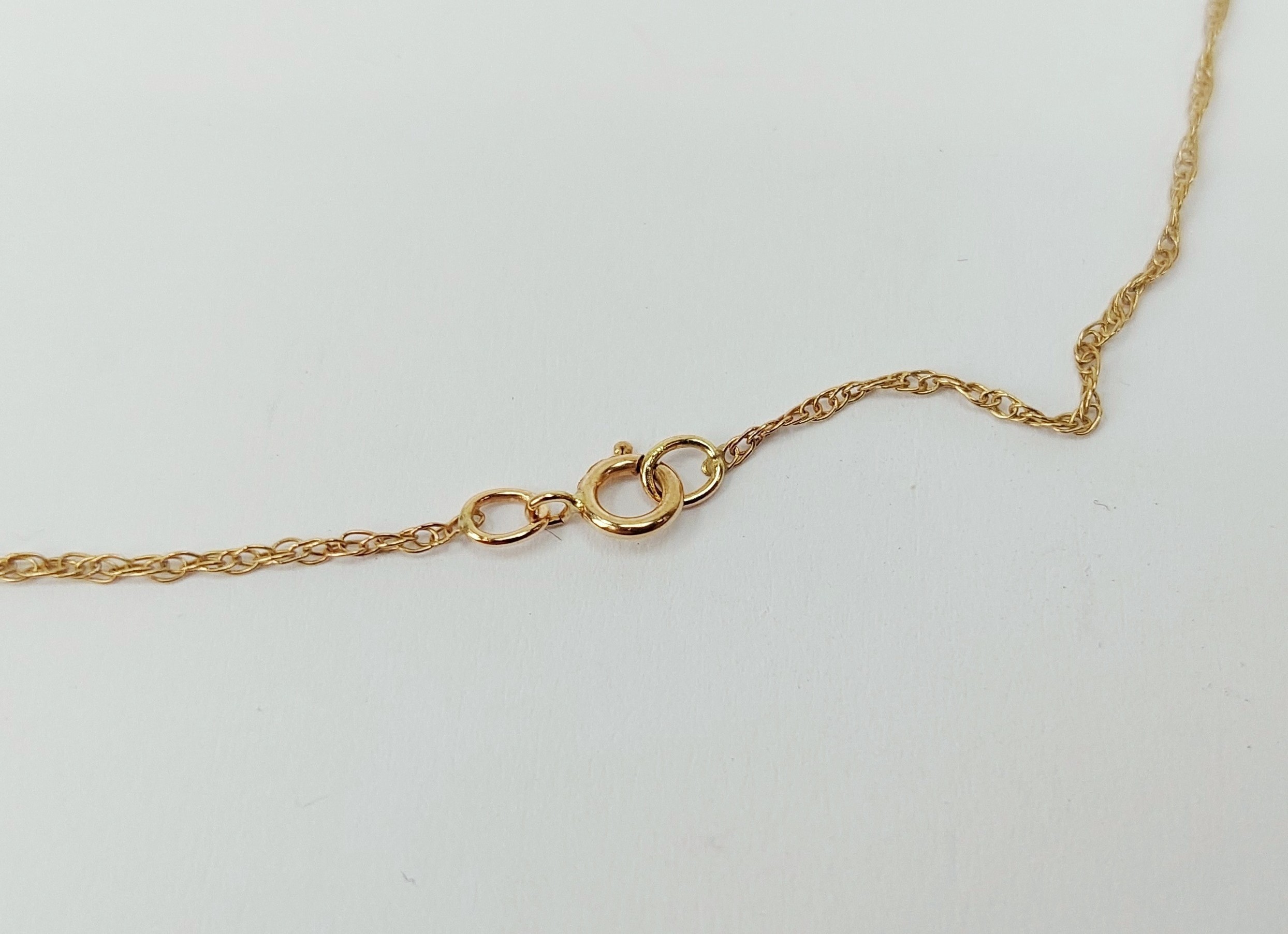 9ct Yellow Gold Swiss Blue Topaz & Diamond Pendant Necklace - Image 6