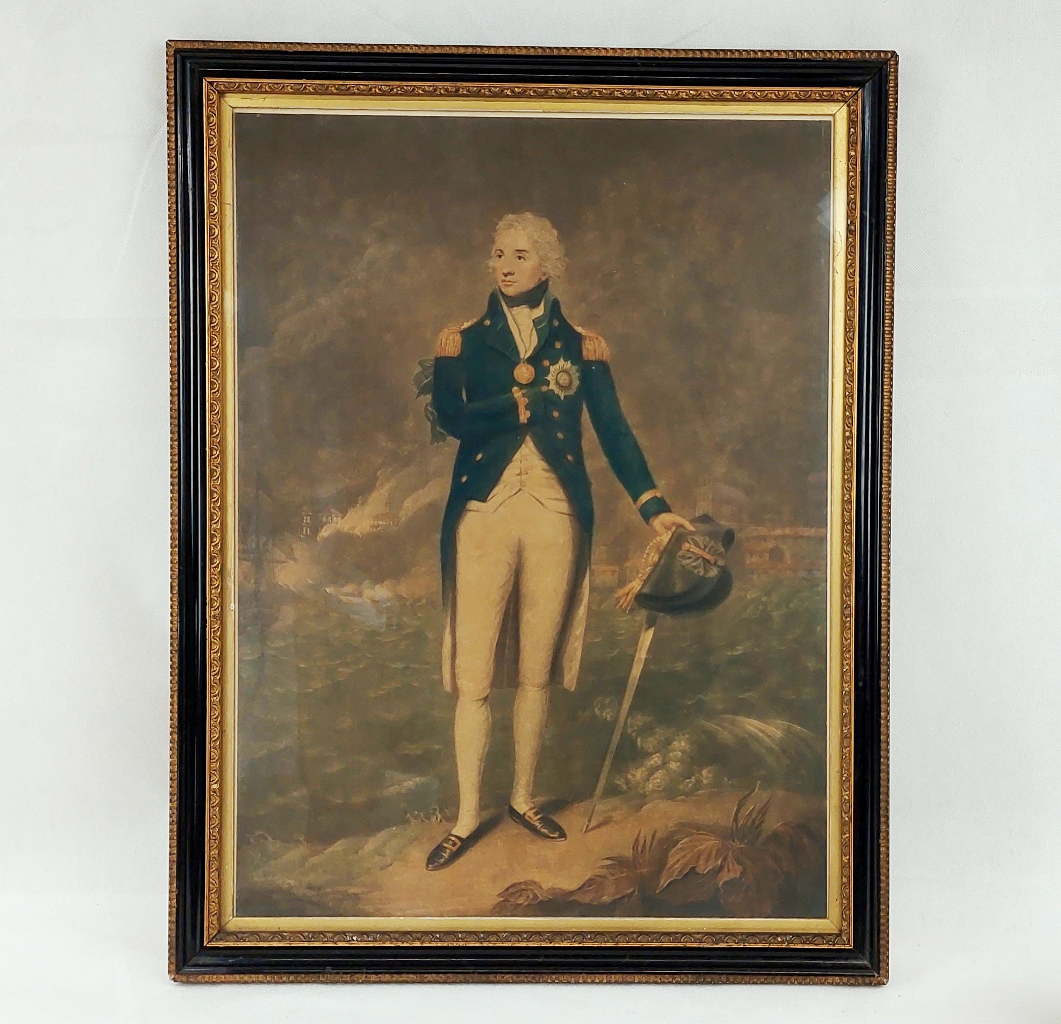 Framed Chromolithographic Print of Lord Nelson