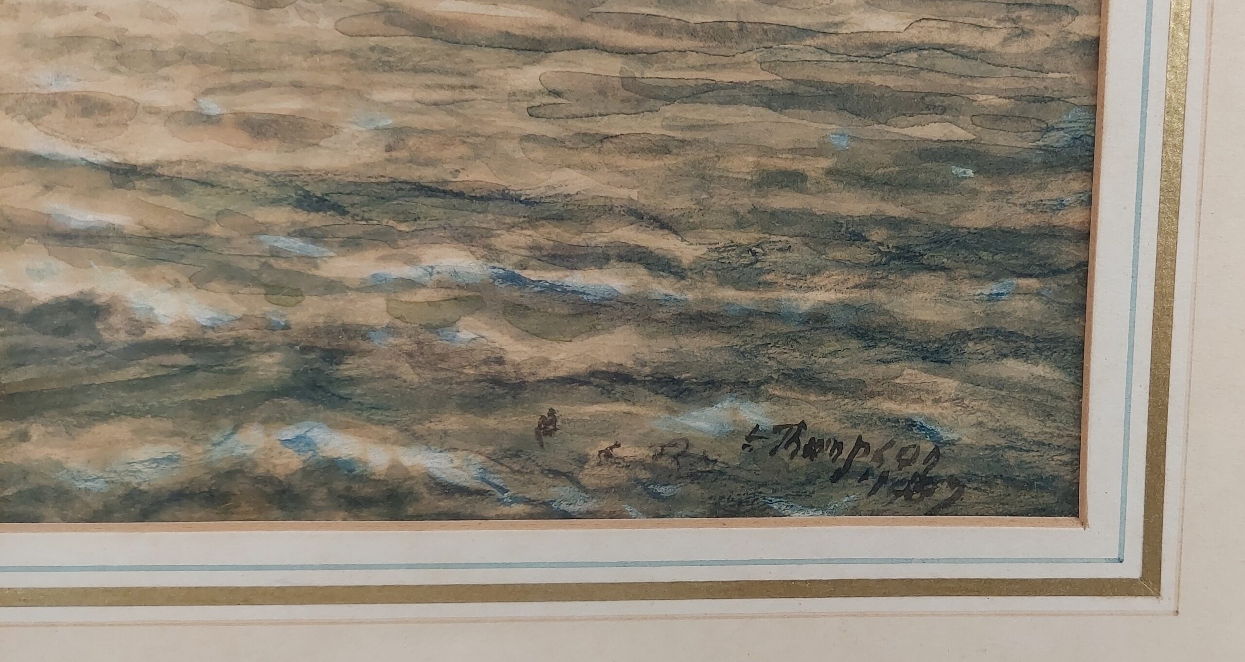 Watercolour of 'Three-Master with Steam Tug' by Frank Wildes Thompson c1887* - Image 4
