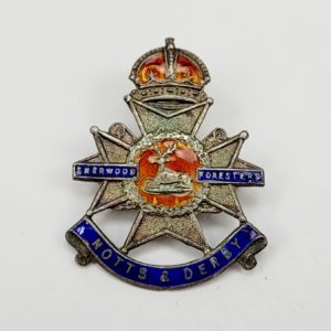 Kings Crown Notts And Derby Regiment Silver And Enamel Sweetheart Badge