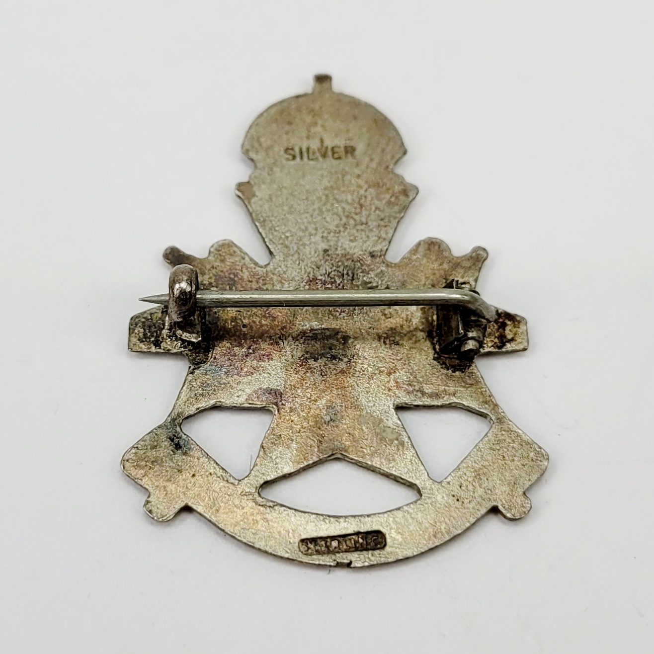Kings Crown Notts And Derby Regiment Silver And Enamel Sweetheart Badge - Image 2