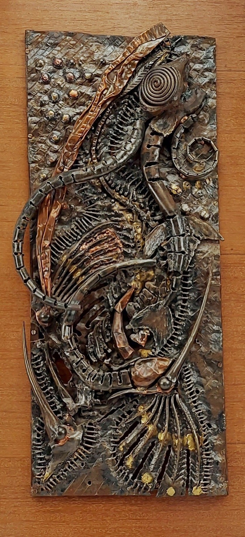 Large Abstract Copper Seascape Wall Hanging Sculpture