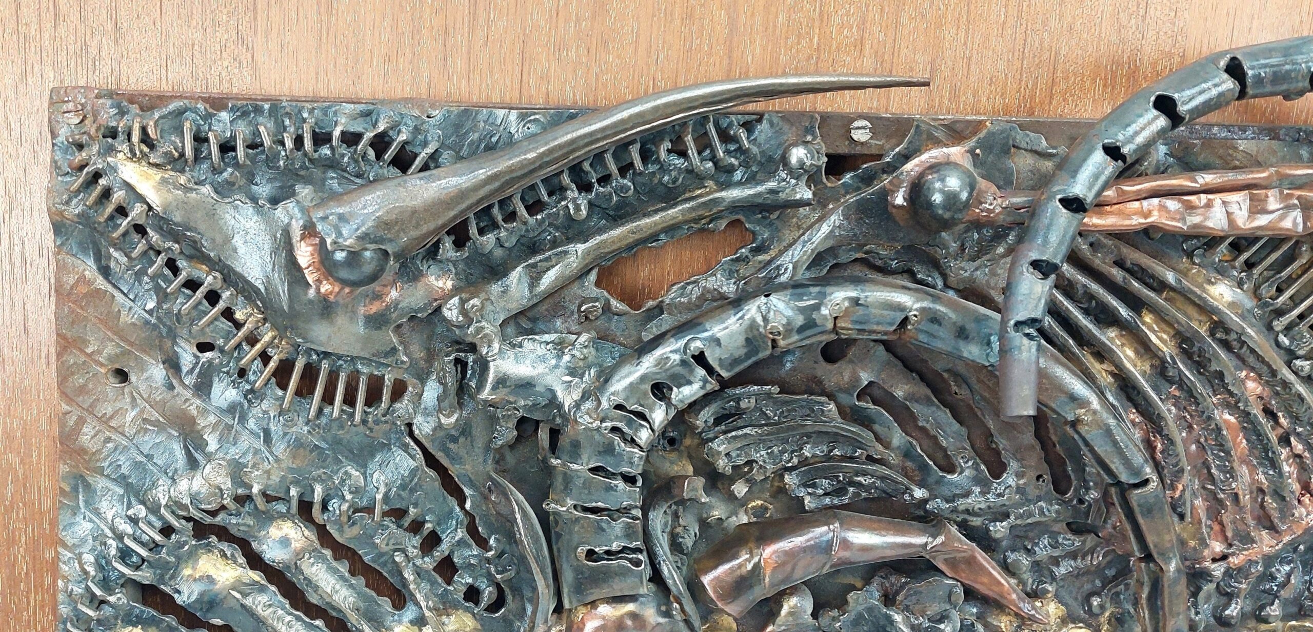 Large Abstract Copper Seascape Wall Hanging Sculpture - Image 6