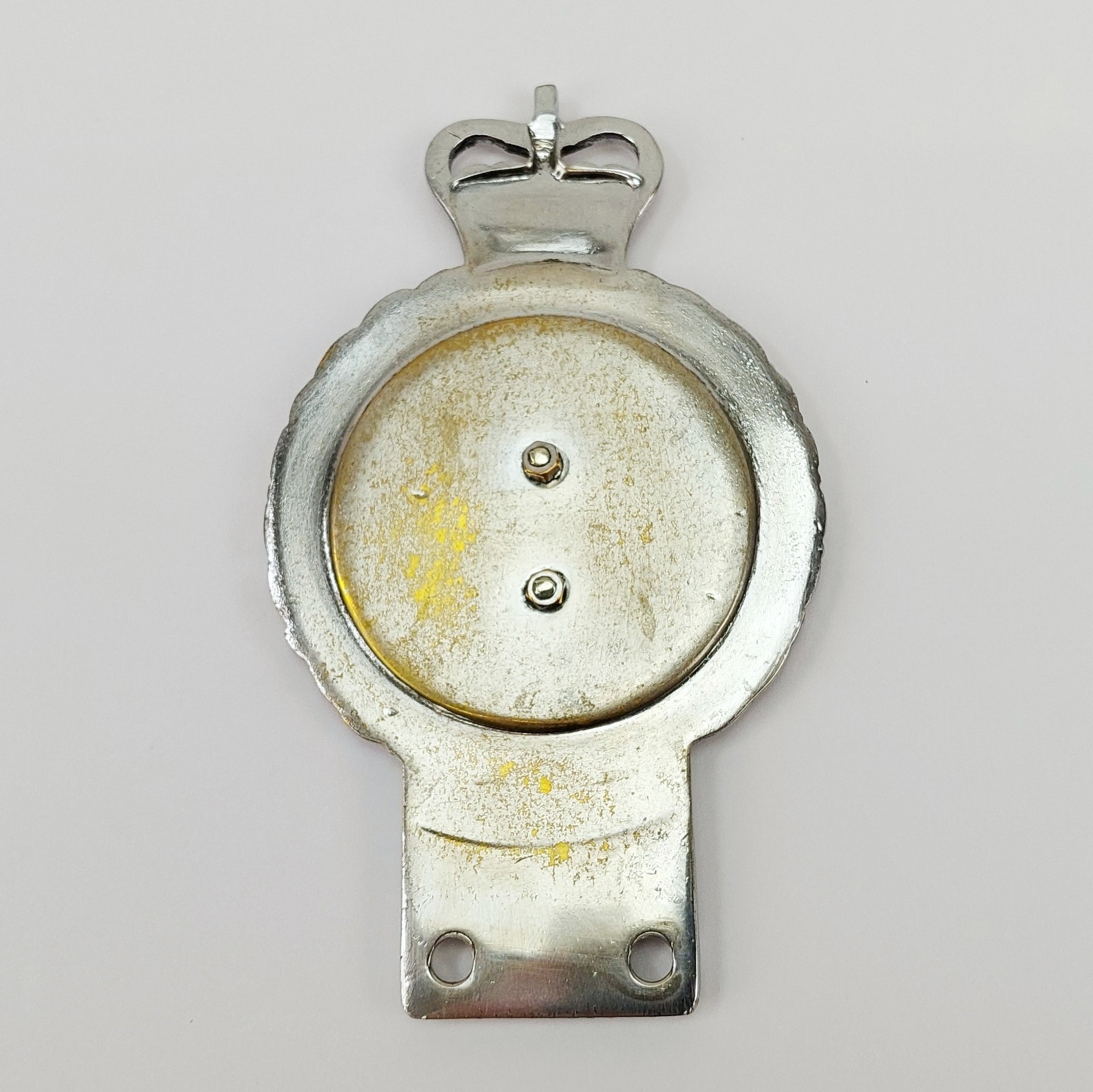 Queens Crown Enamelled Royal Observer Corp Car Badge By Gaunt - Image 4