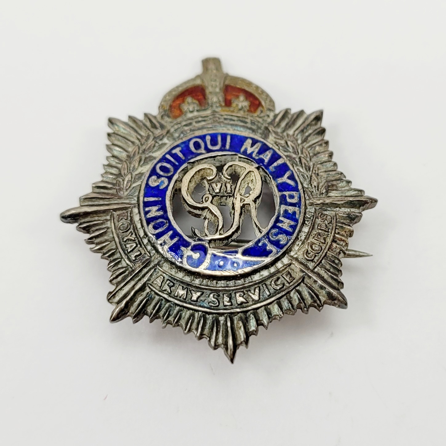 Royal Army Service Corp Enamelled Sweetheart Badge