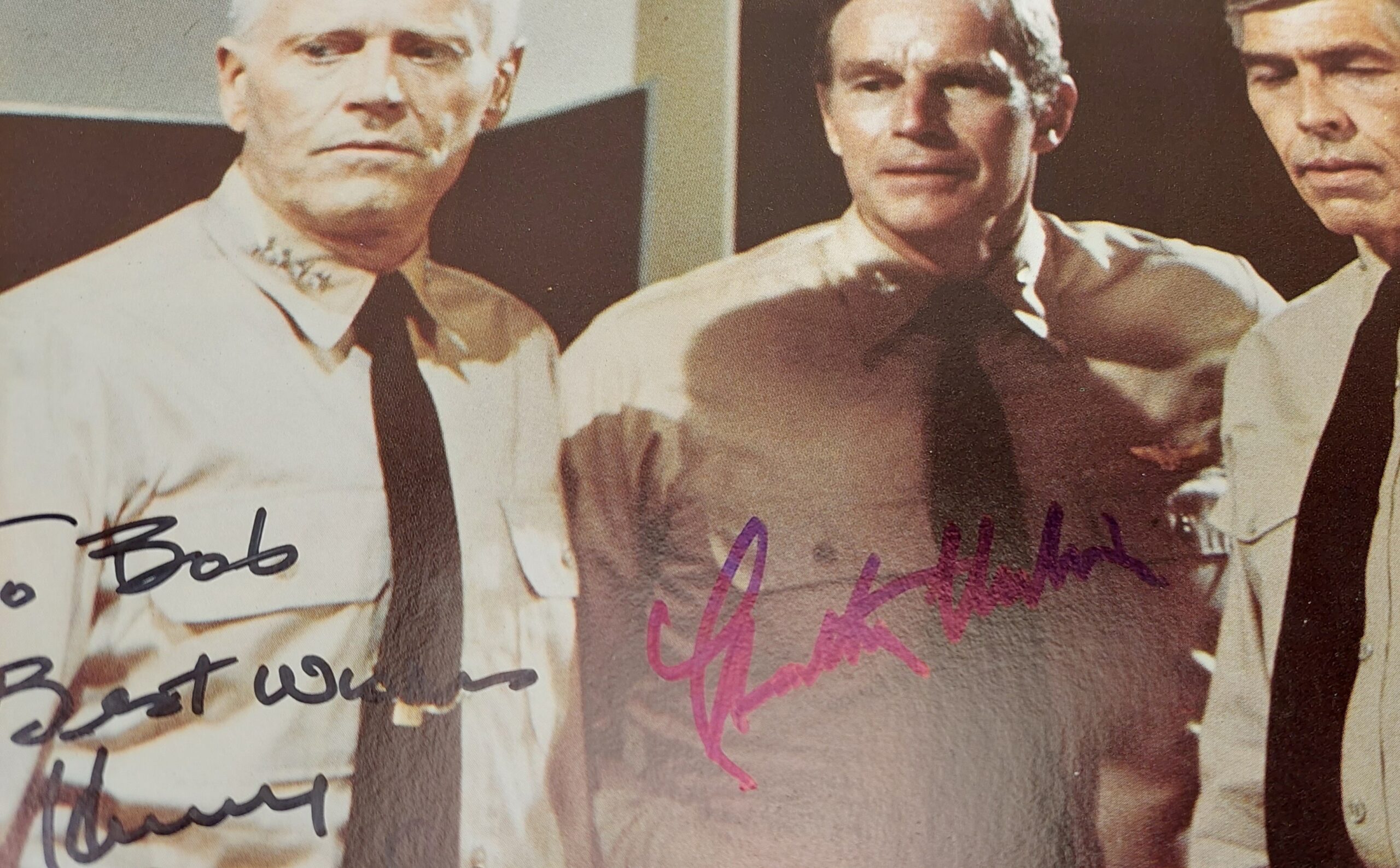 1976 Battle Of Midway Promotional Photograph Autographs Fonda, Heston And Coburn - Image 2