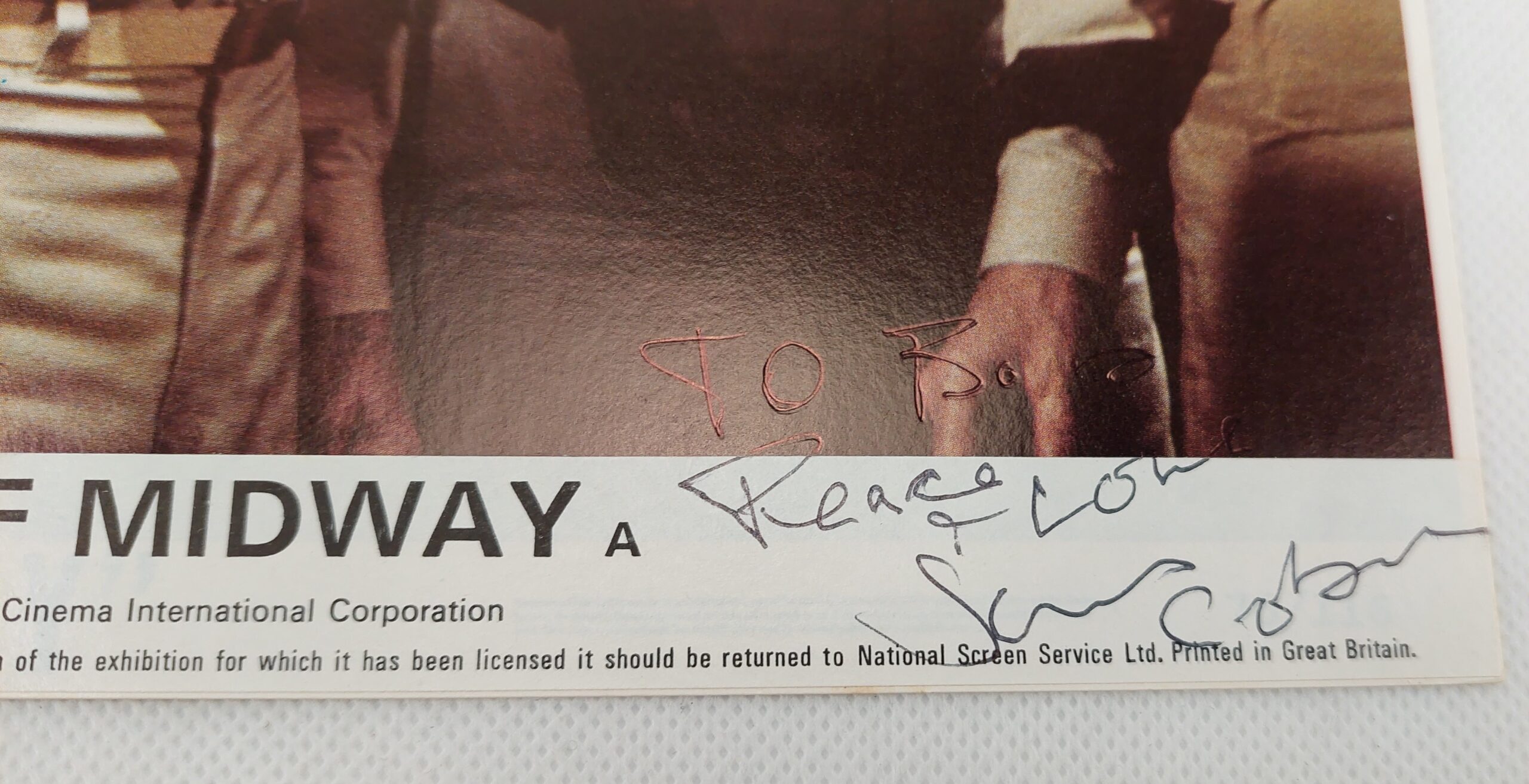 1976 Battle Of Midway Promotional Photograph Autographs Fonda, Heston And Coburn - Image 4