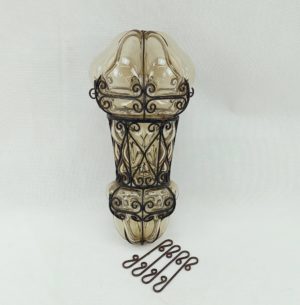 1980s Wire And Glass Light Shade 2
