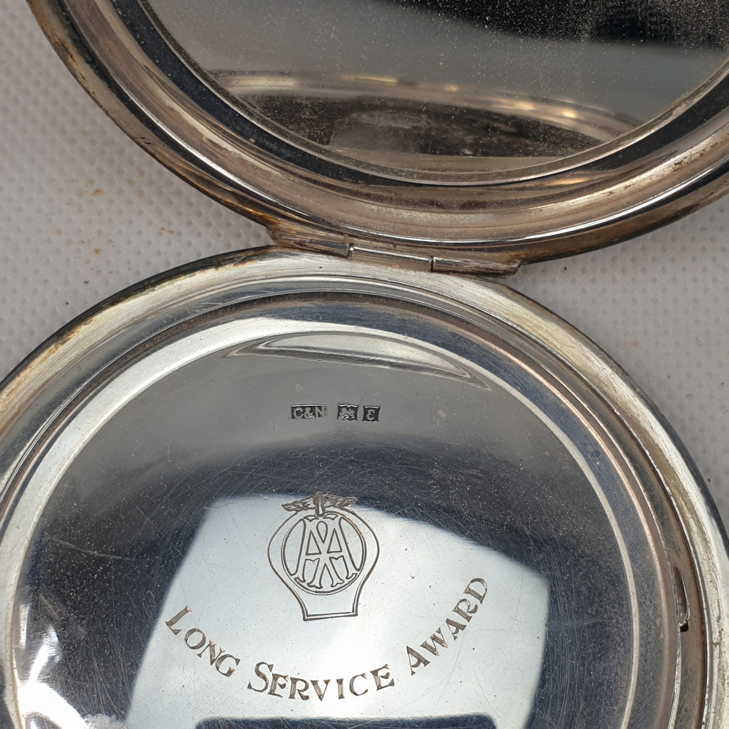 AA Long Service Award Ladies Silver Compact Birmingham 1979 - Image 7