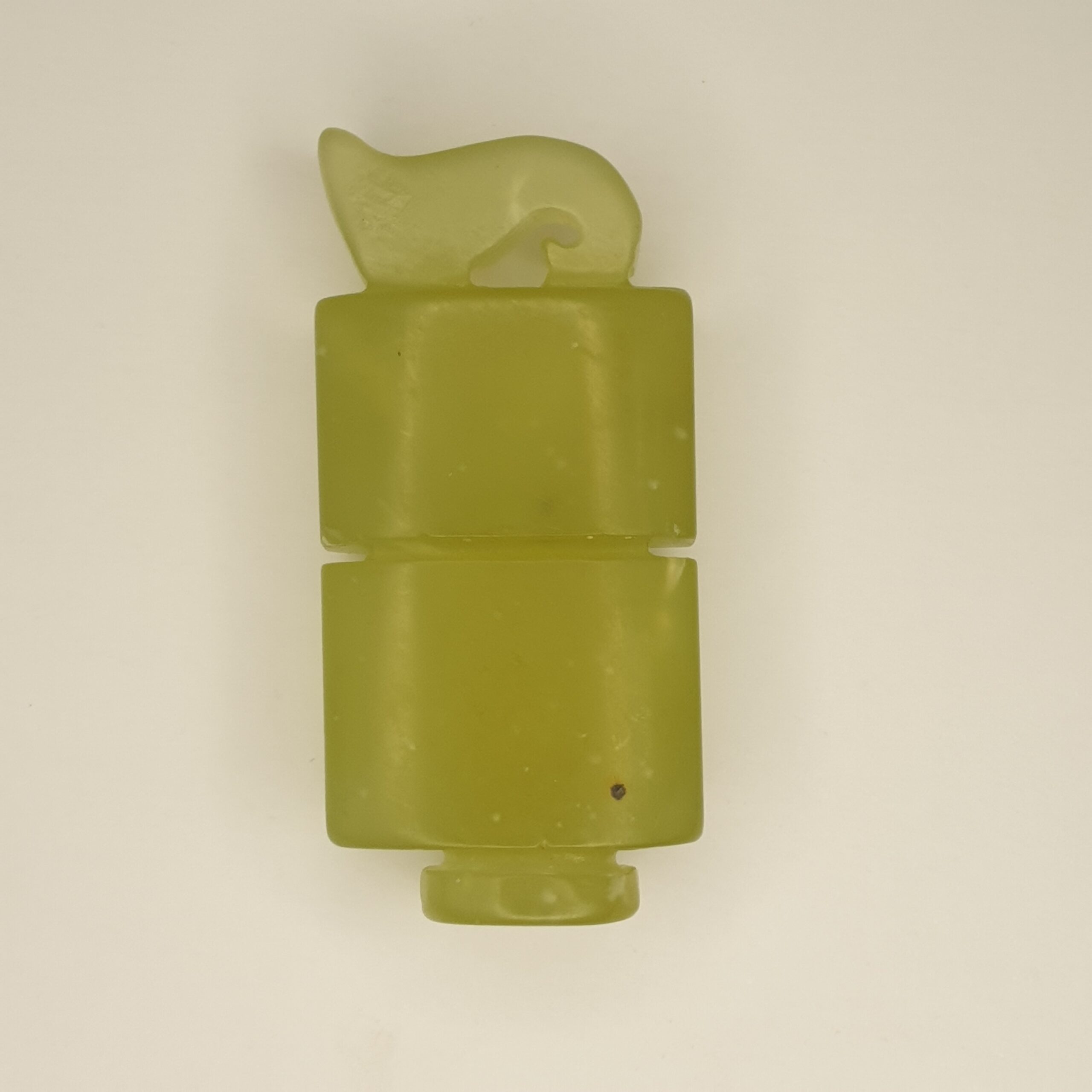 Chinese Green Celadon Jade Pendant In The Form Of A Scent Bottle