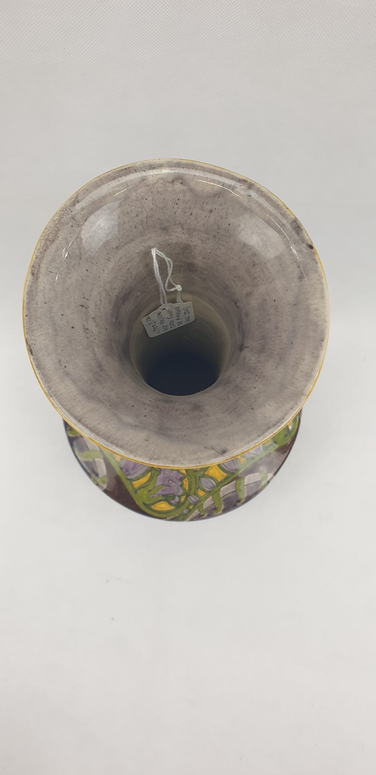 Fine Circa 1900 Art Nouveau Dutch Faience De Purmerende Vase With Iris Flowers - Image 5