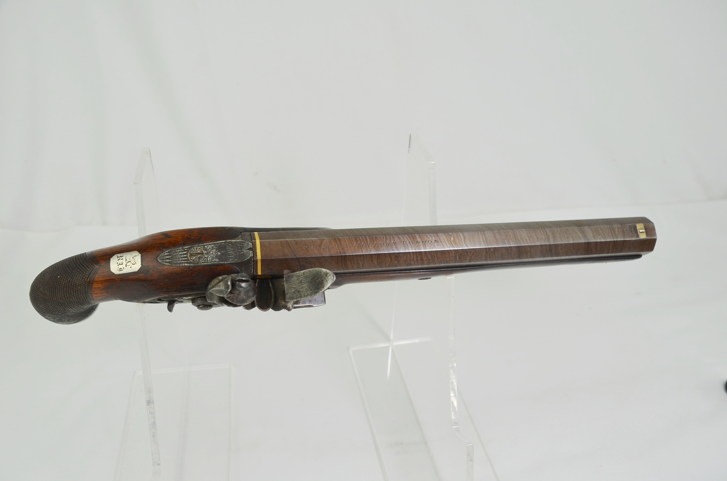 Very Fine Damascus Barreled Duelling Flintlock By William Parker Of London - Image 5