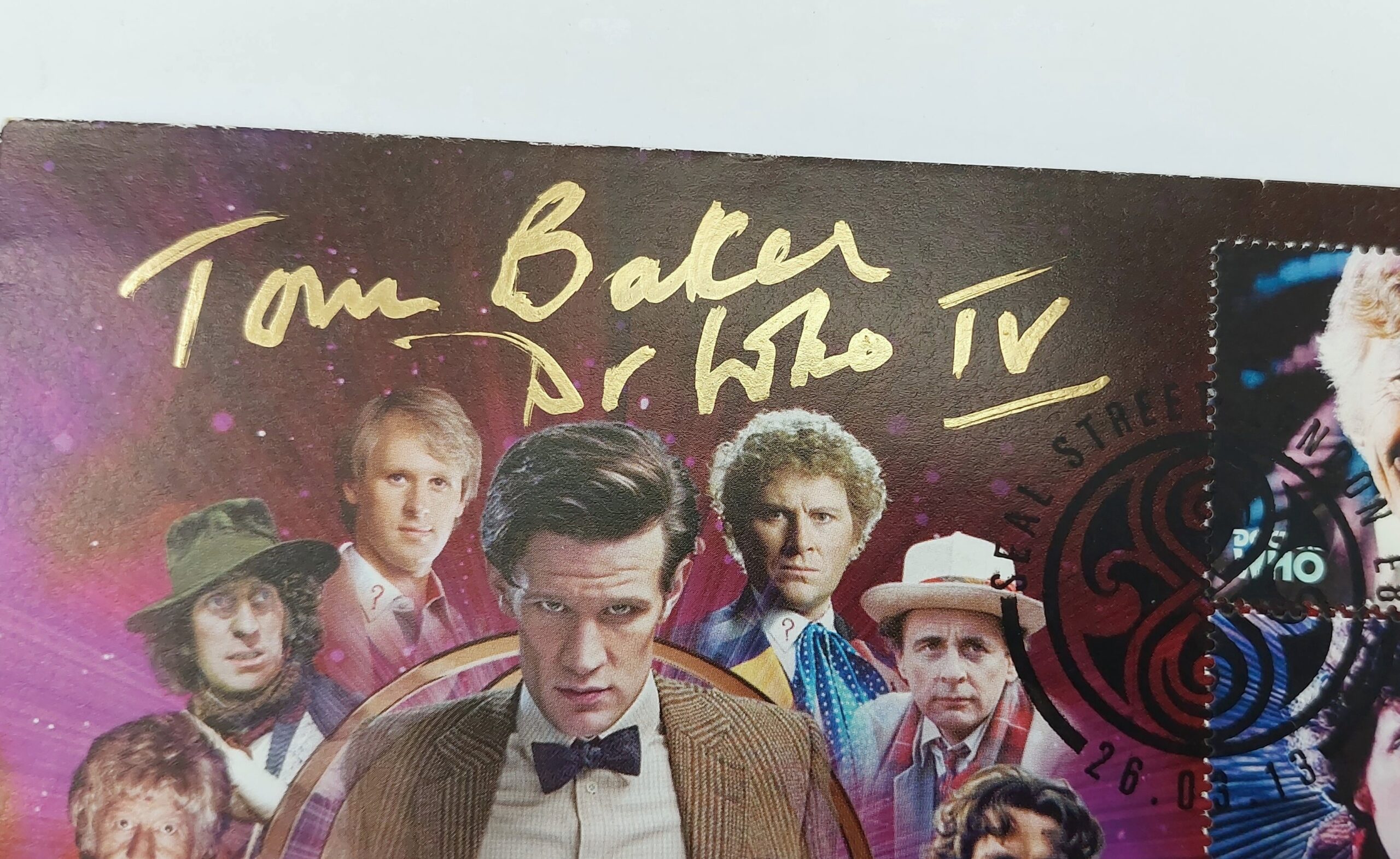 Doctor Who Limited Edition Envelope With Eleven Time Lord Stamps Signed Autograph By The Fourth Doctor Tom Baker - Image 2