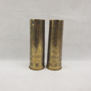 Fine Pair Of 1923 Trench Art Made From 18 Pounder 1918 Dated Shell Cases With Birds
