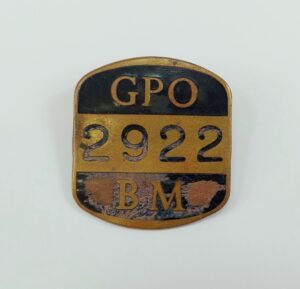 General Post Office Branch Member 2922 Badge