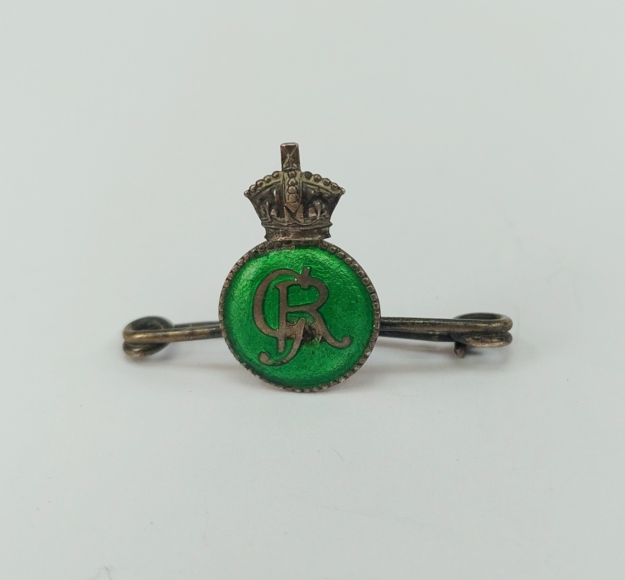 WW2 Silver & Enamel GR Sweetheart Brooch