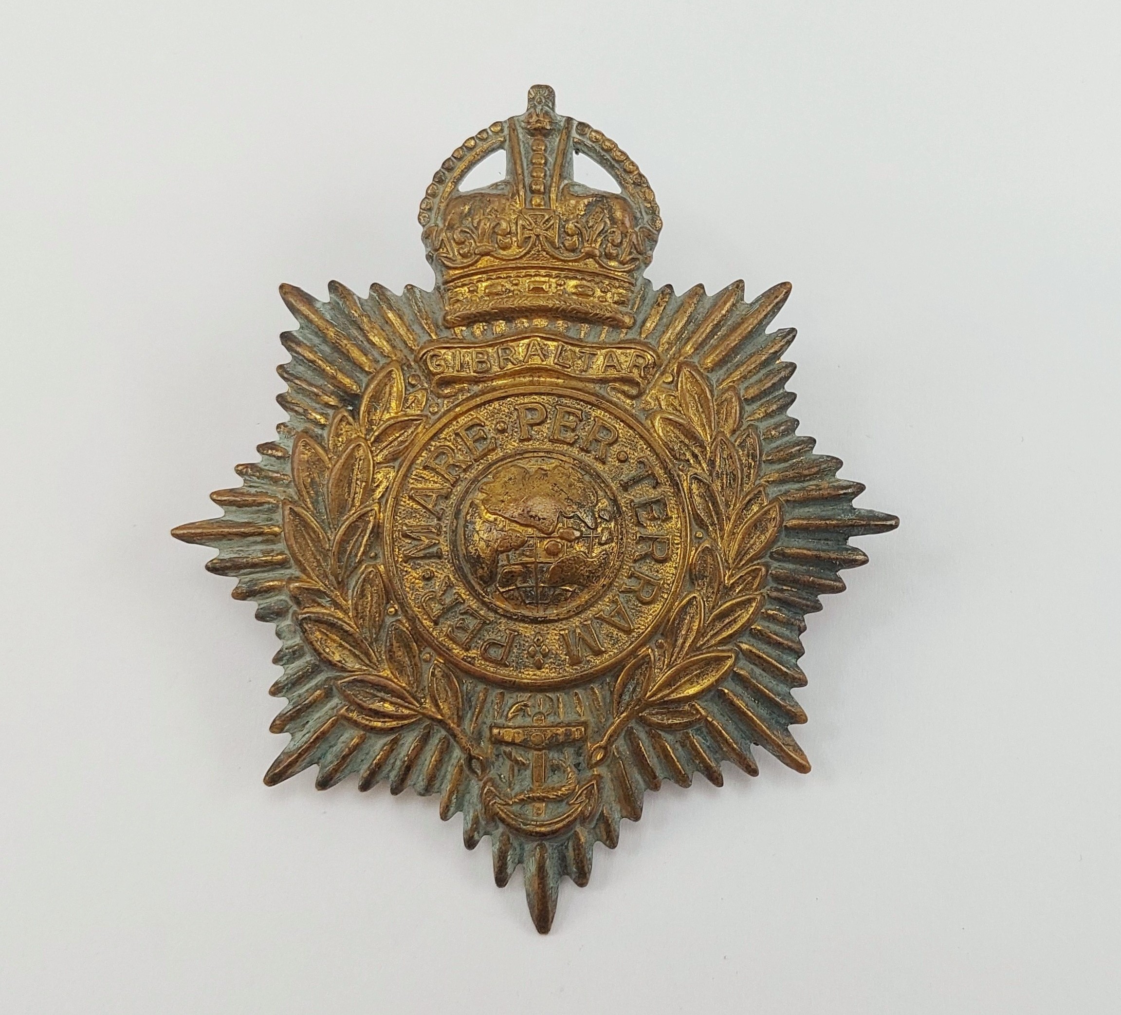 WW1 Royal Marines Plymouth Bandsmans Helmet Plate