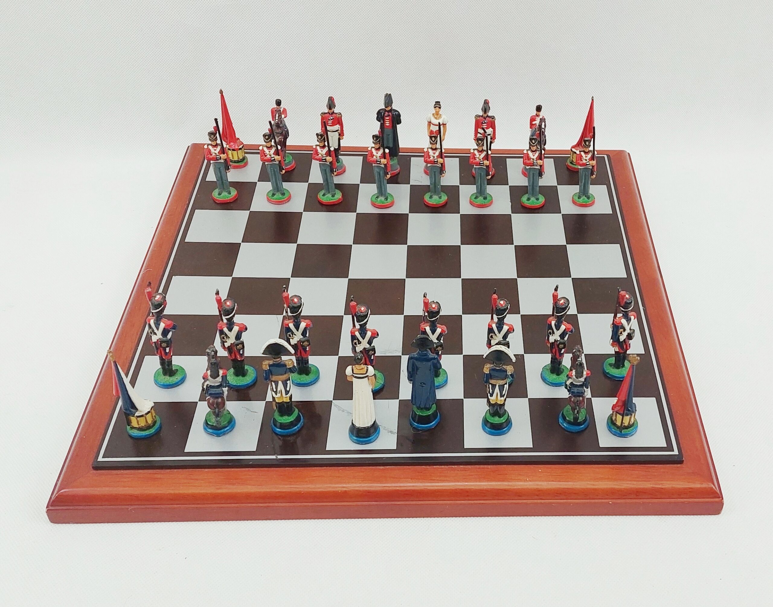 Hand Painted Metal Soldiers Battle of Waterloo Chess Set