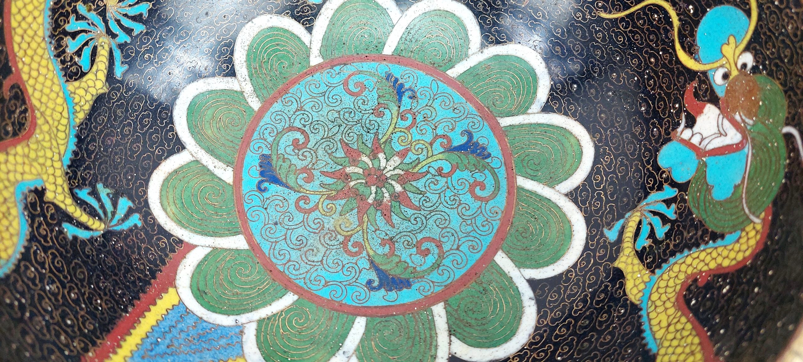 c1900 Chinese Cloisonné Dragon Bowl - Image 4