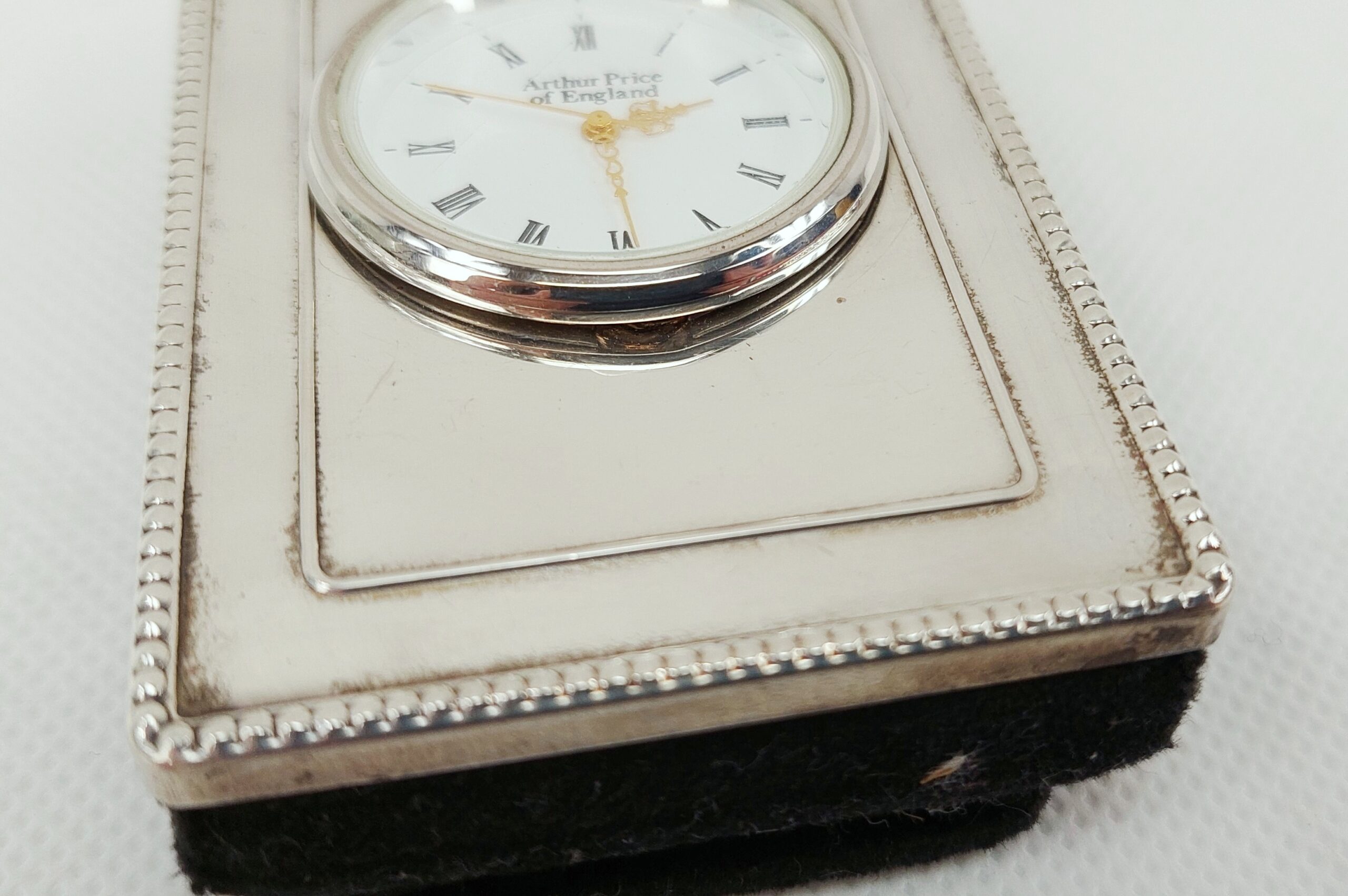 Arthur Price Sterling Silver Miniature Clock - Image 3