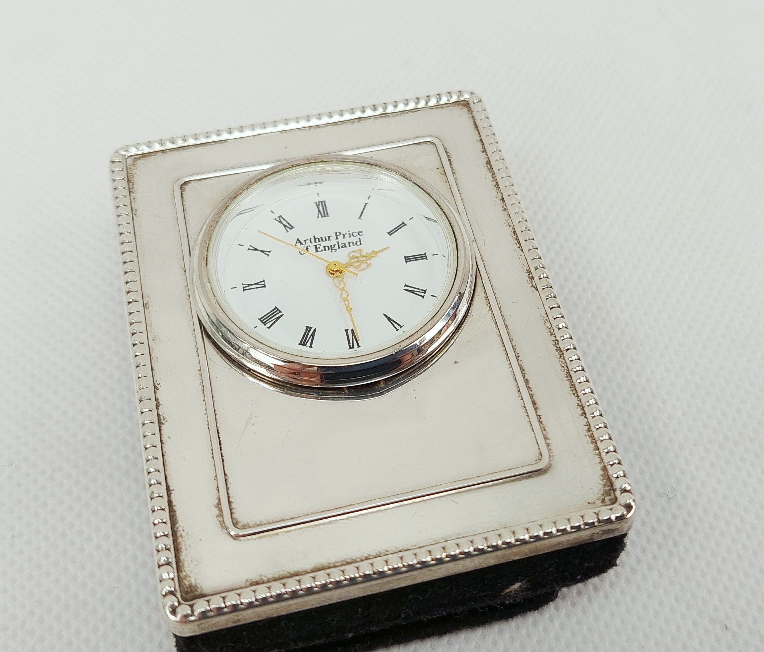 Arthur Price Sterling Silver Miniature Clock - Image 4