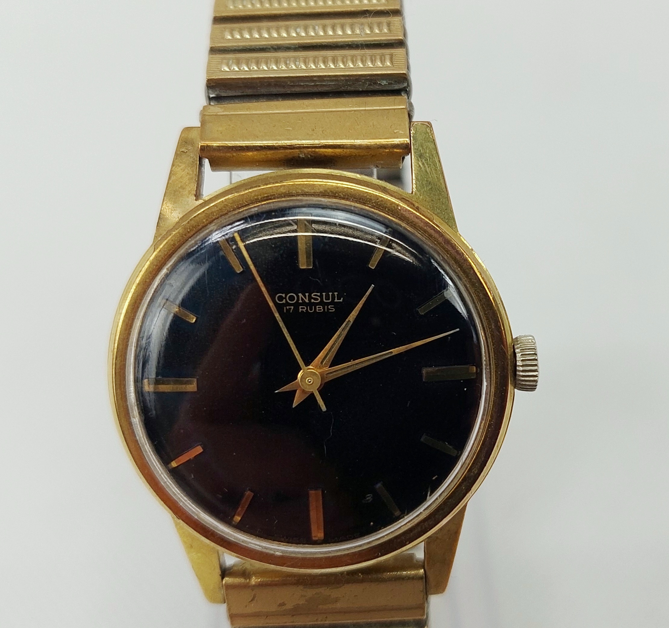 Gents Gold Plated Consul Manual Wind Wristwatch - Image 2