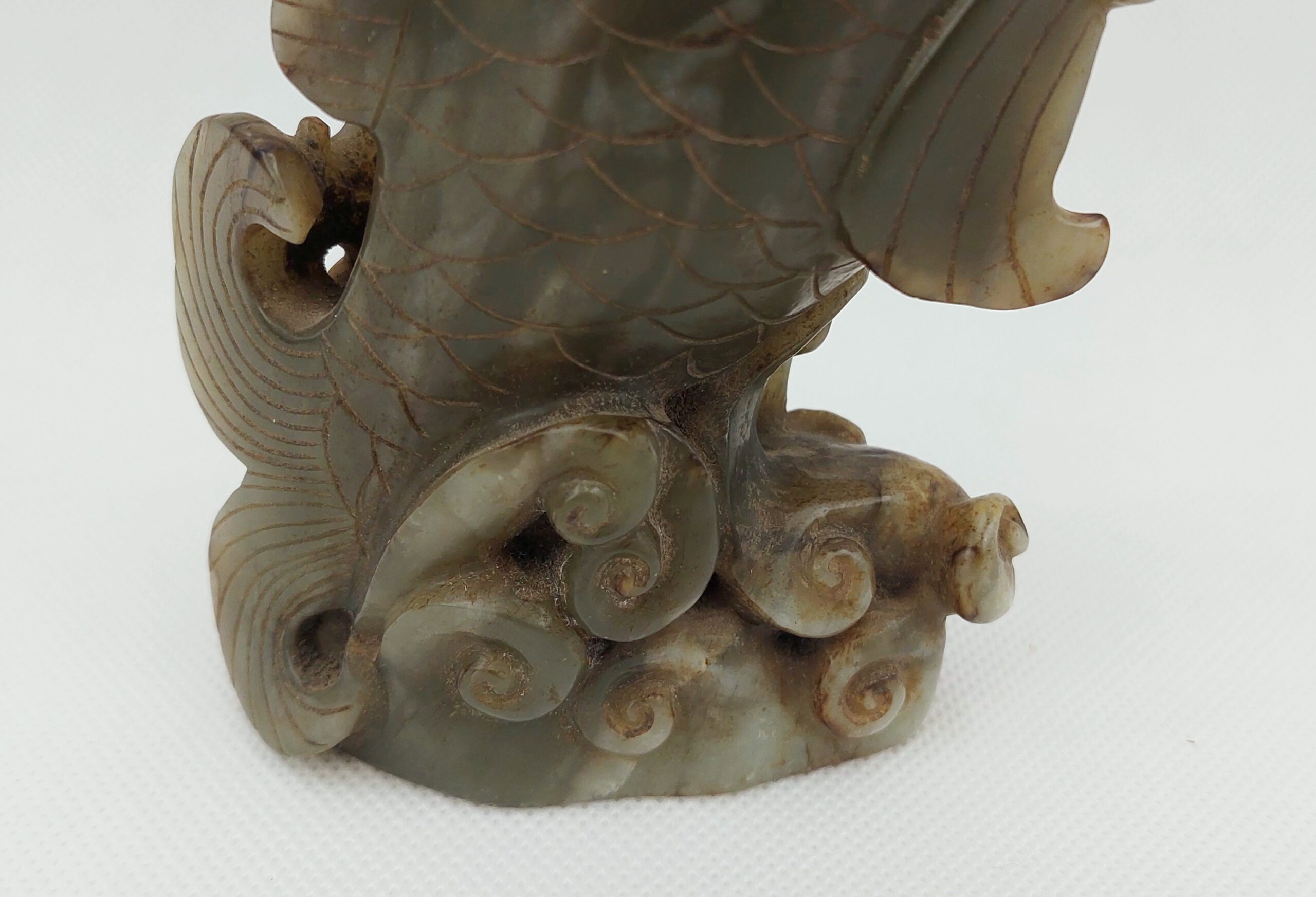Chinese Qing Dynasty Nephrite Jade Carving Of Two Carp - Image 7