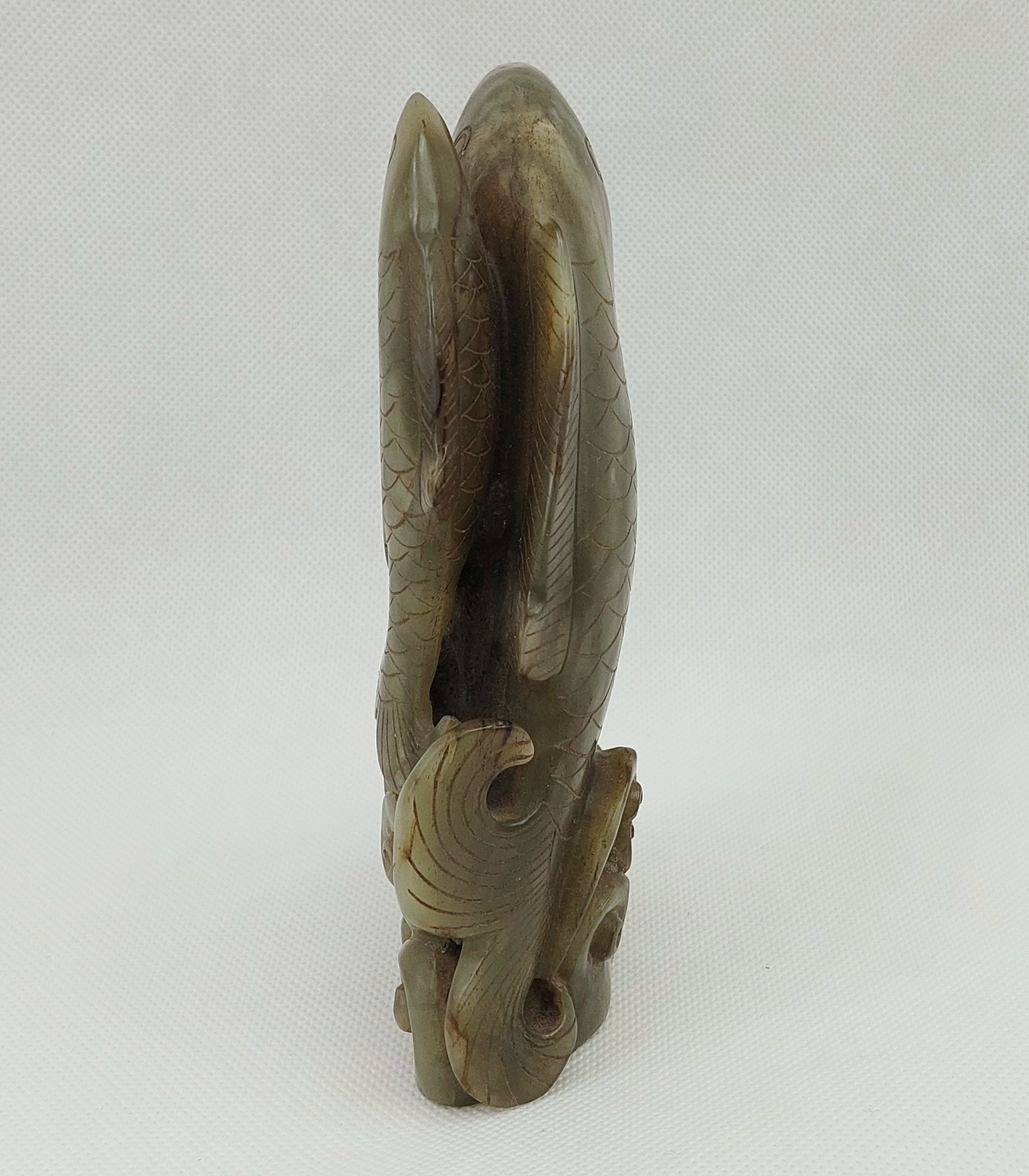 Chinese Qing Dynasty Nephrite Jade Carving Of Two Carp - Image 8