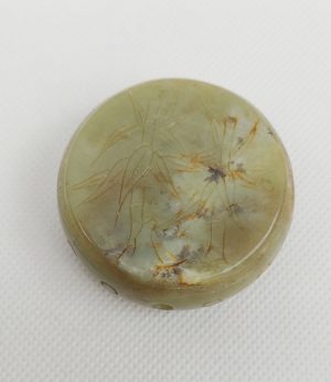 Chinese Qing Dynasty Nephrite Jade Carved Drum With Bamboo Shoots