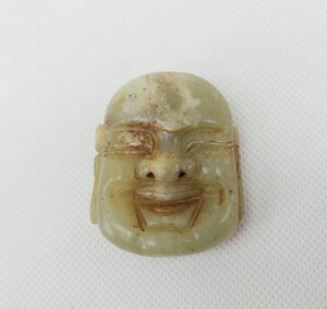 Chinese Qing Dynasty Nephrite Jade Laughing Buddah Belt Buckle