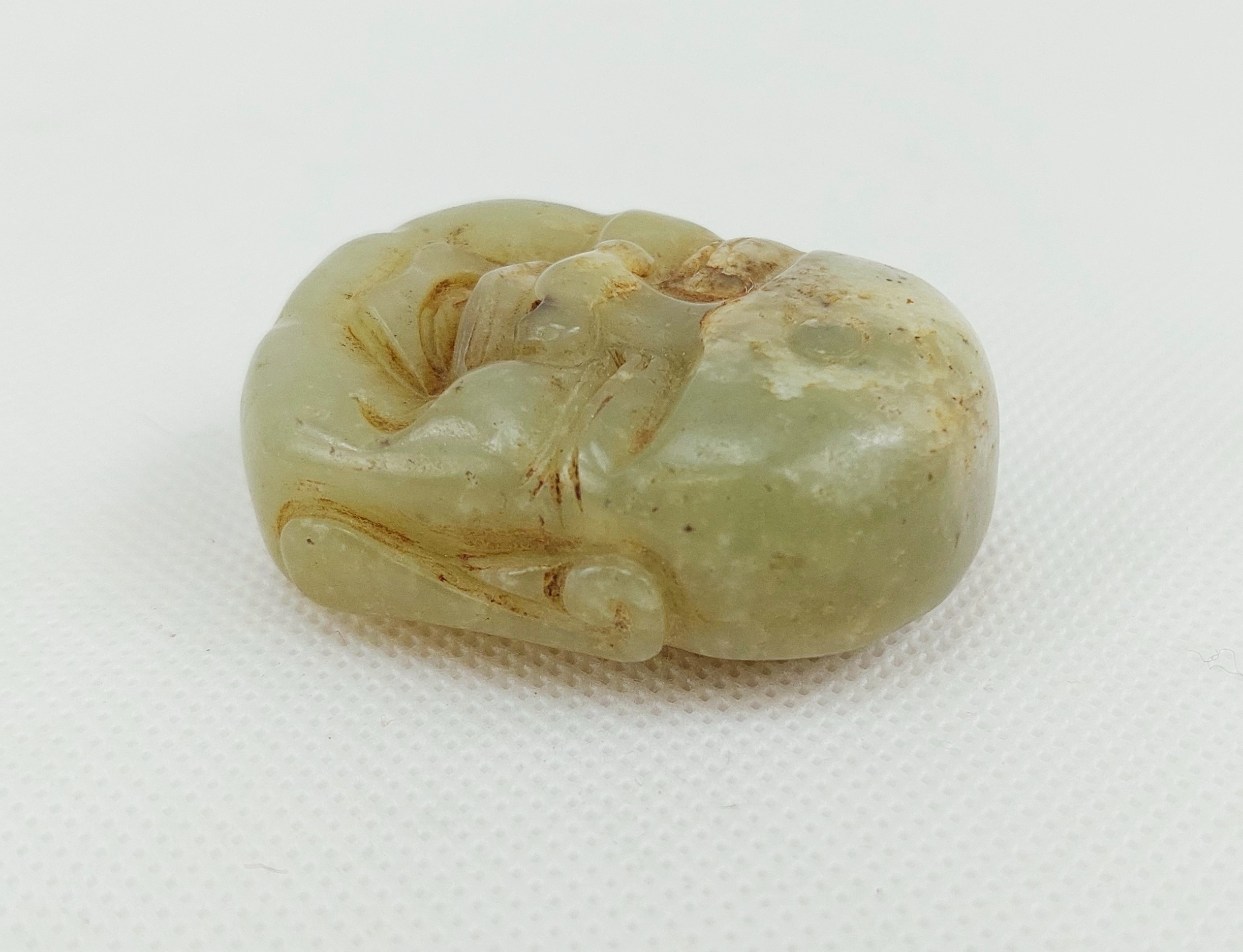 Chinese Qing Dynasty Nephrite Jade Laughing Buddah Belt Buckle - Image 3