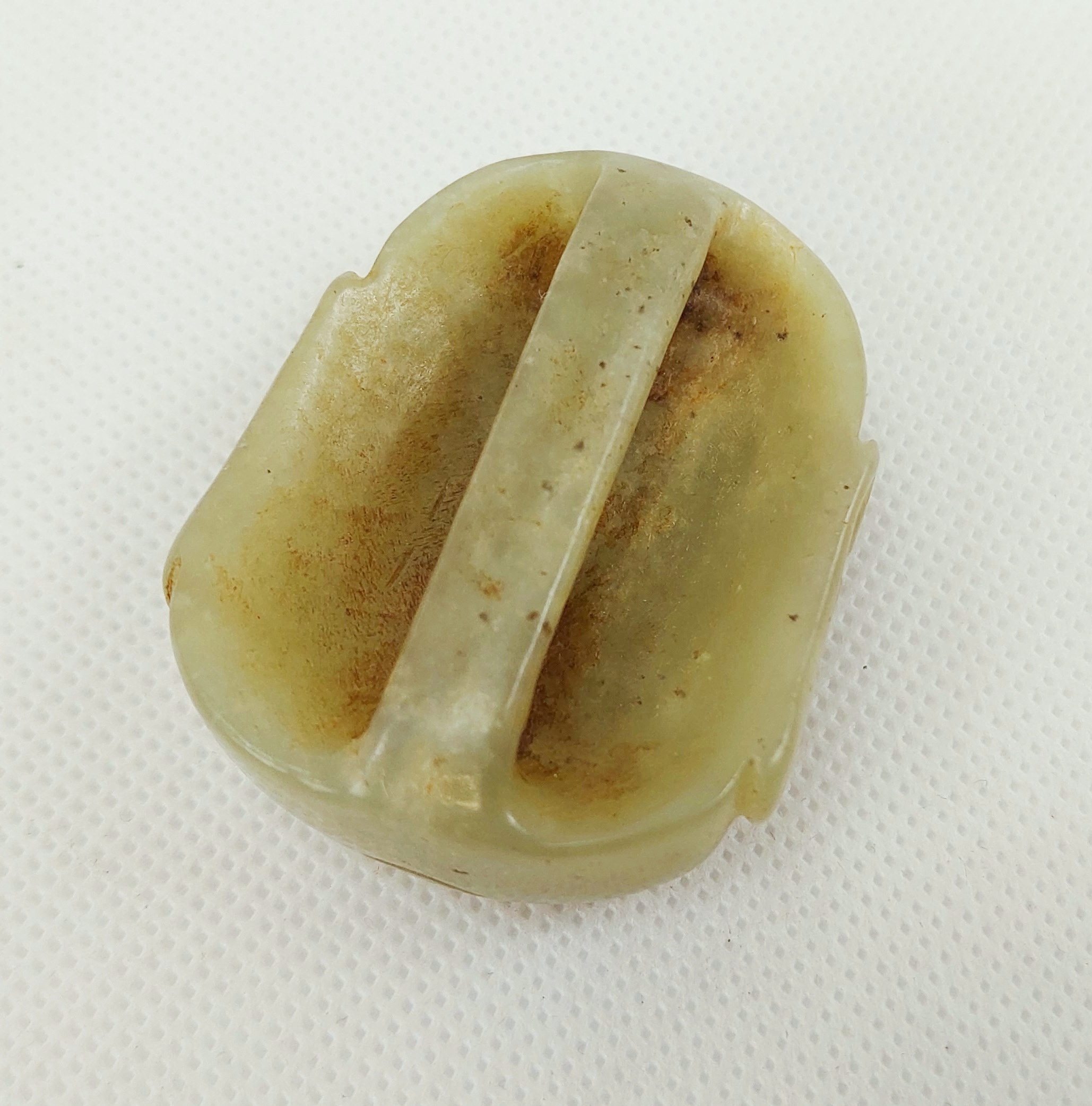 Chinese Qing Dynasty Nephrite Jade Laughing Buddah Belt Buckle - Image 5