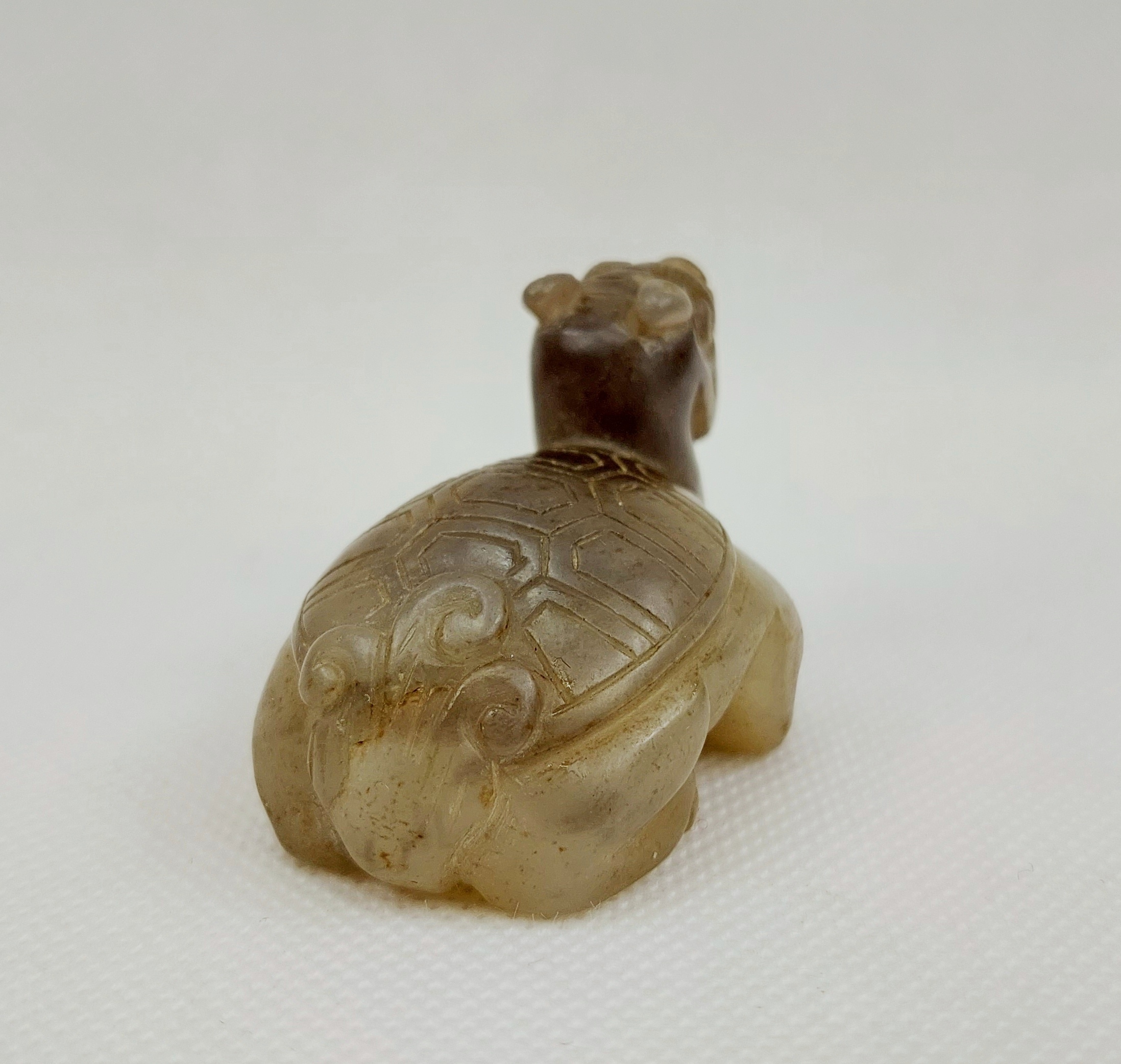 Chinese Qing Dynasty Nephrite Jade Tortoise With Dragon Head - Image 2