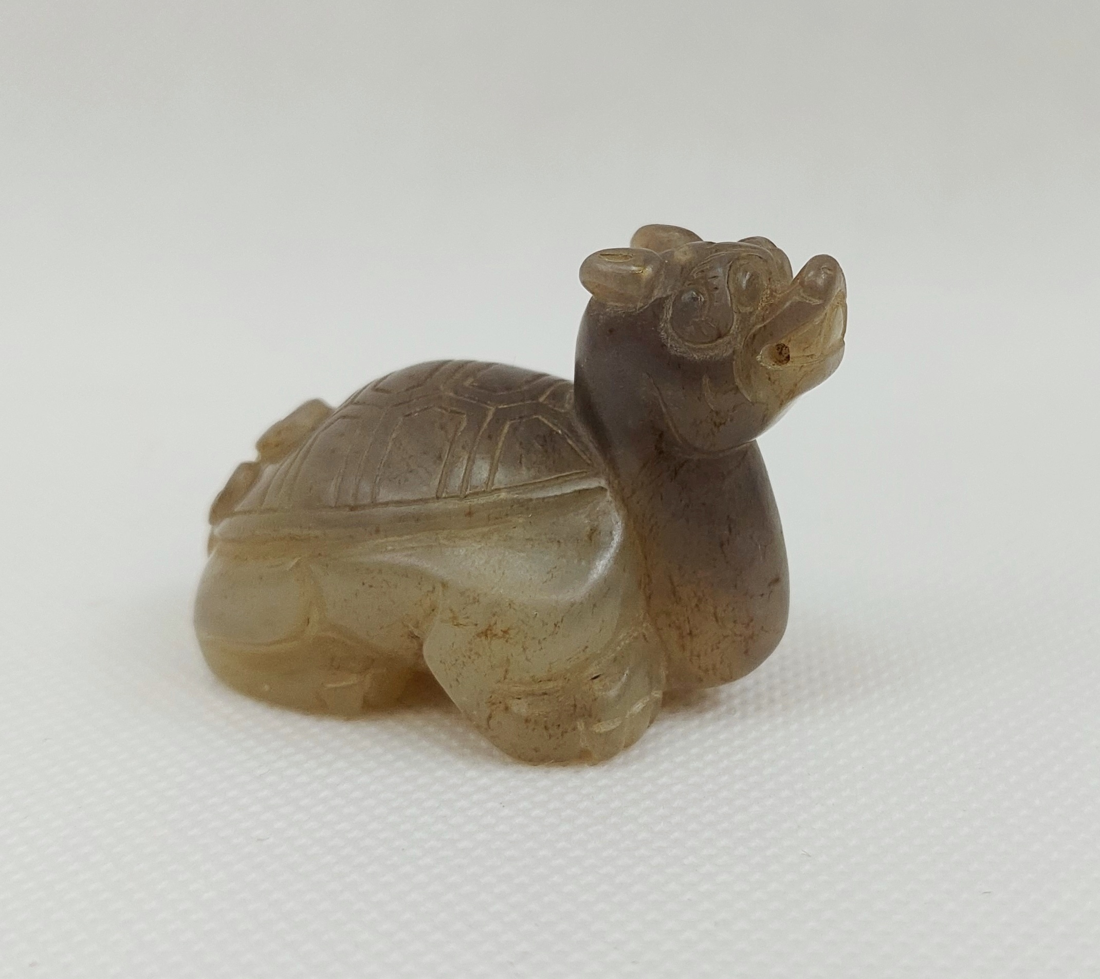 Chinese Qing Dynasty Nephrite Jade Tortoise With Dragon Head - Image 3