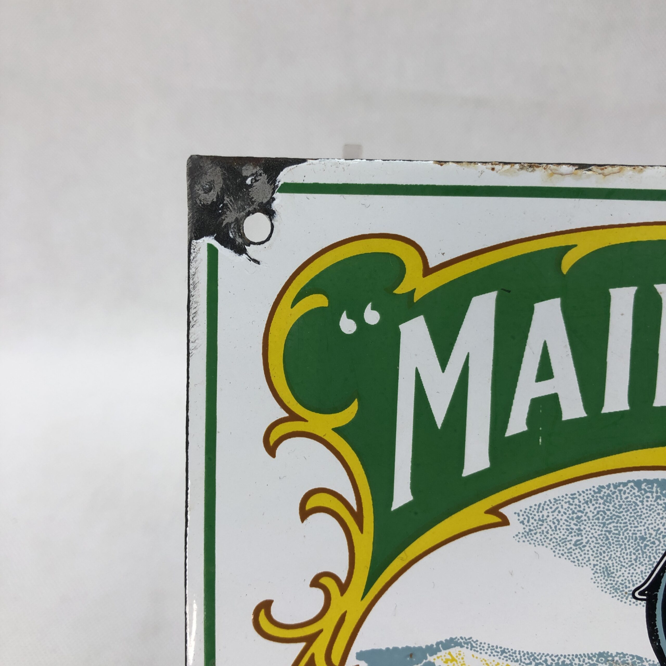 Small Main Line Flake Tobacco Enamel On Metal Indoor Shop Locomotive Advertising Sign - Image 2