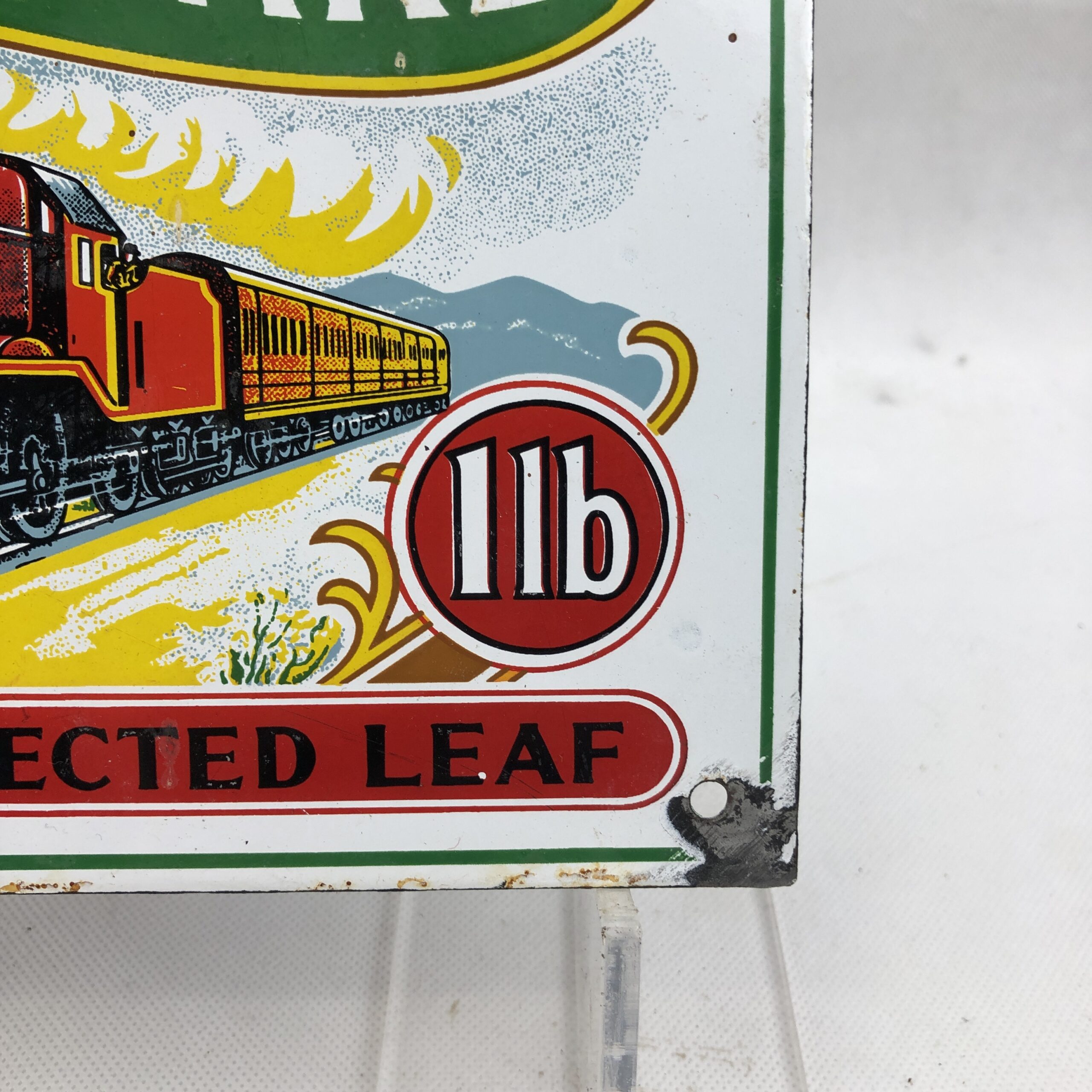 Small Main Line Flake Tobacco Enamel On Metal Indoor Shop Locomotive Advertising Sign - Image 5