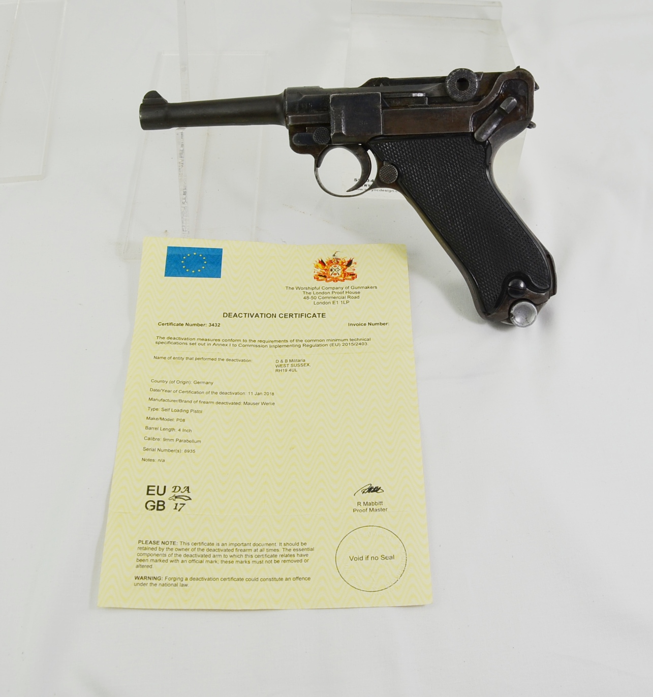 Original WW2 German P08 Luger Pistol dated 1939 - Deactivated - Image 12
