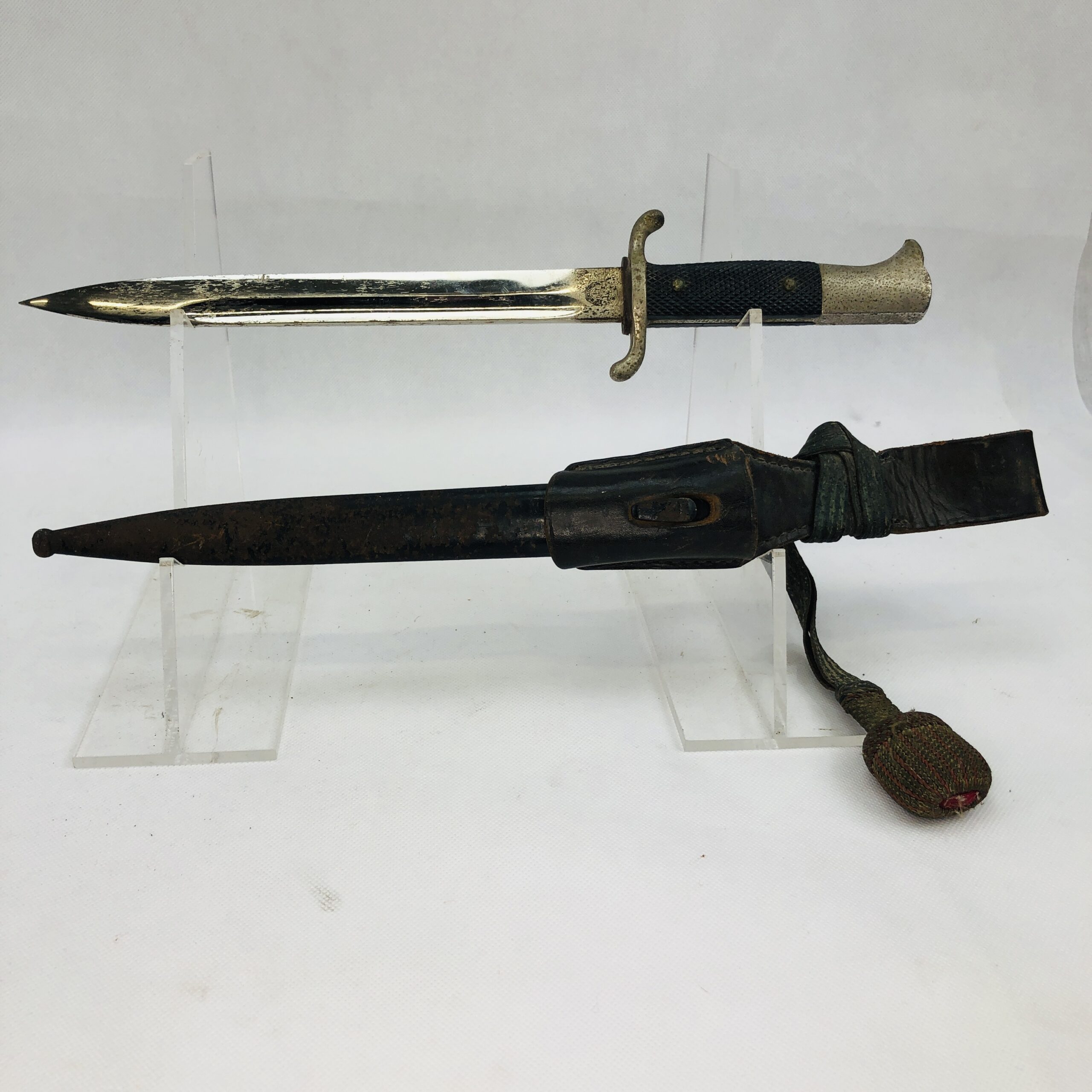 Untouched WW2 German Dress Bayonet By E & F Horster Of Solingen With Scabbard, Frog And Portepee