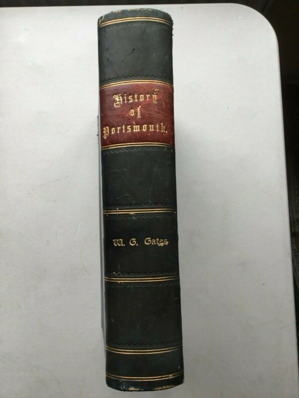 History of Portsmouth by William Gates - original 1900 half leather edition - Image 2