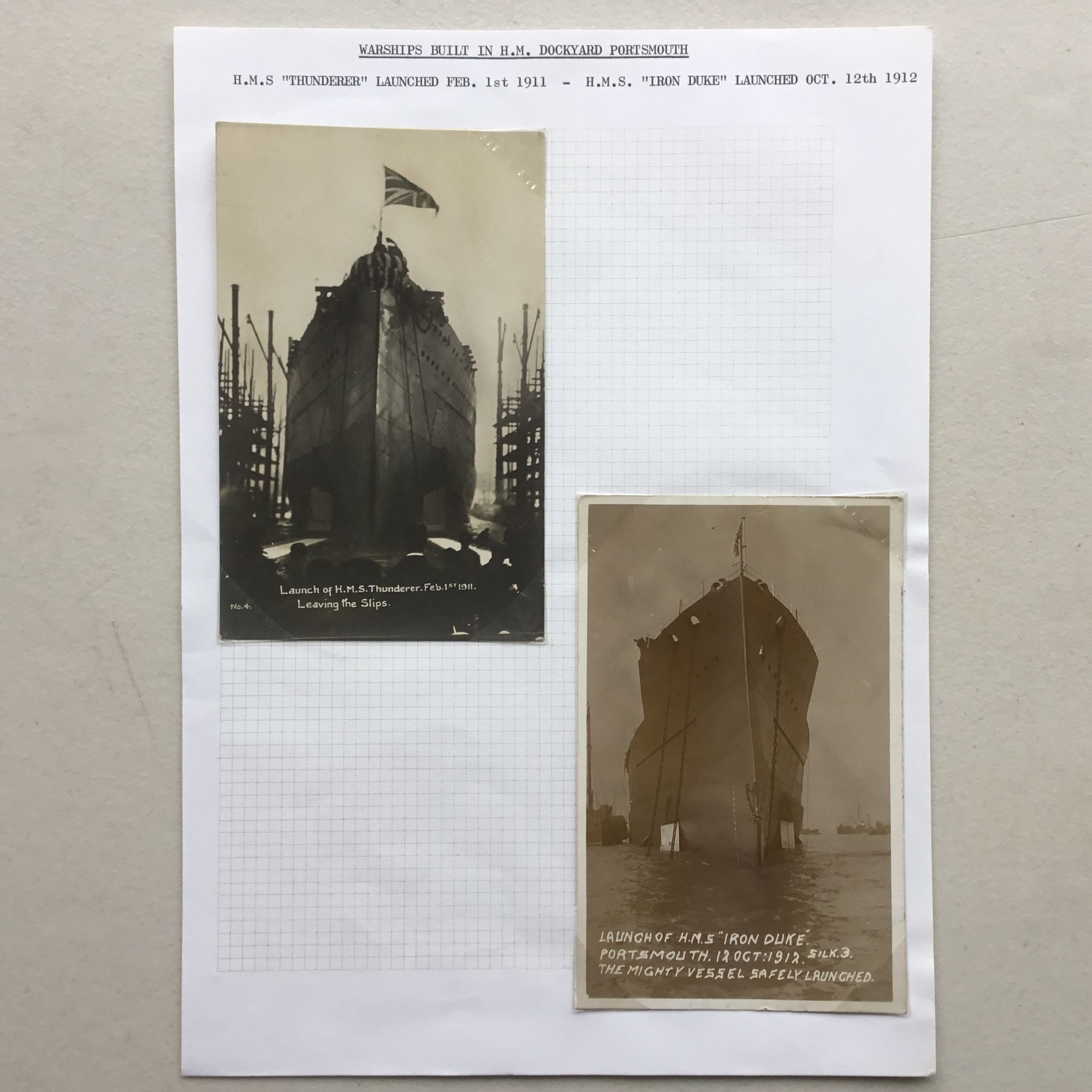 Superb collection of 19 real photo postcards: Portsmouth warships & launches 1906-1913 - Image 2