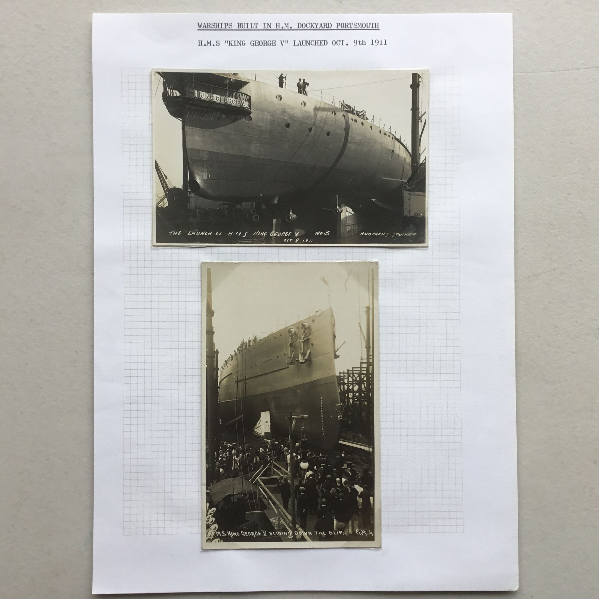 Superb collection of 19 real photo postcards: Portsmouth warships & launches 1906-1913 - Image 5