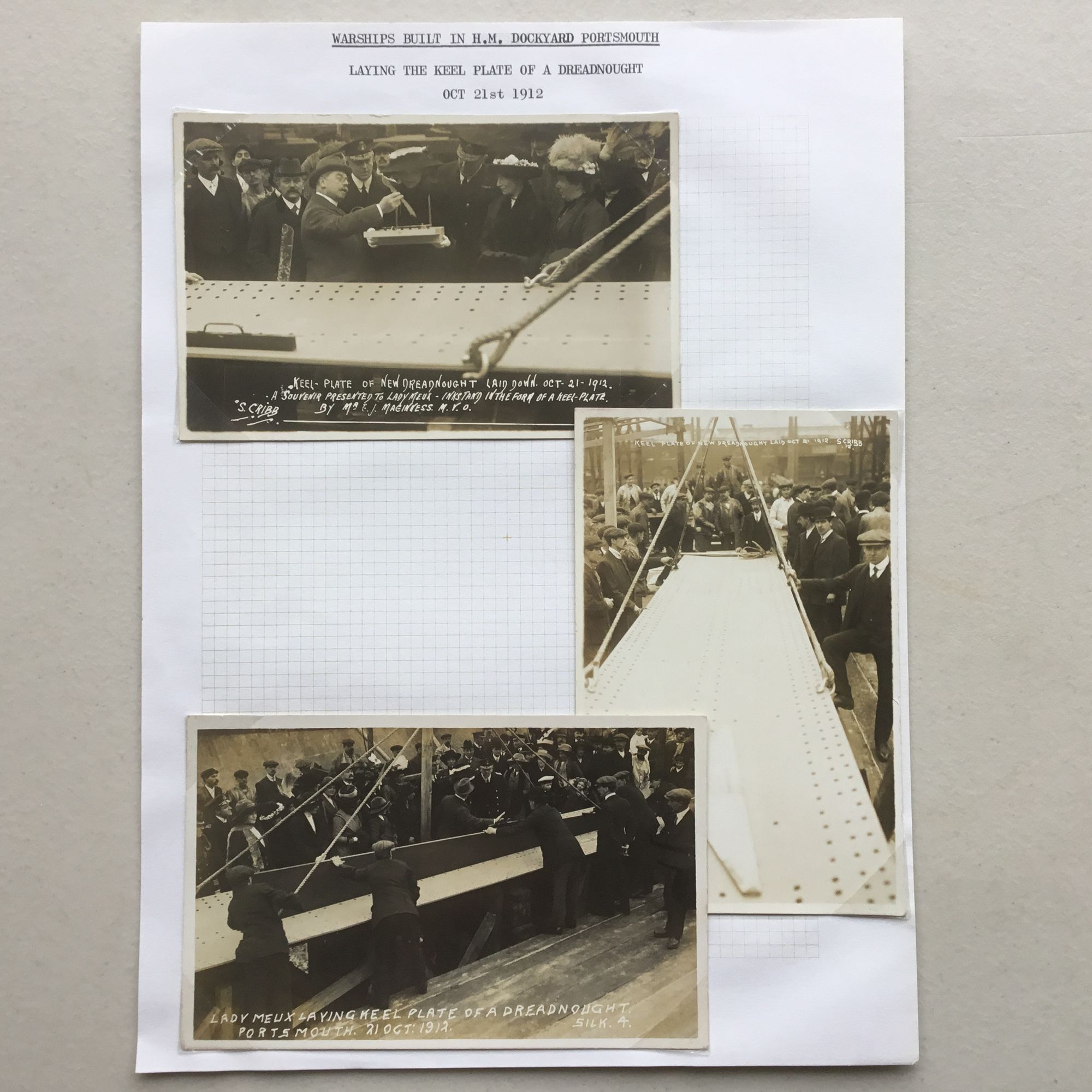 Superb collection of 19 real photo postcards: Portsmouth warships & launches 1906-1913 - Image 6