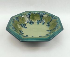 Circa 1950 Moorcroft Leaf And Berries Pattern Octagonal Bowl*