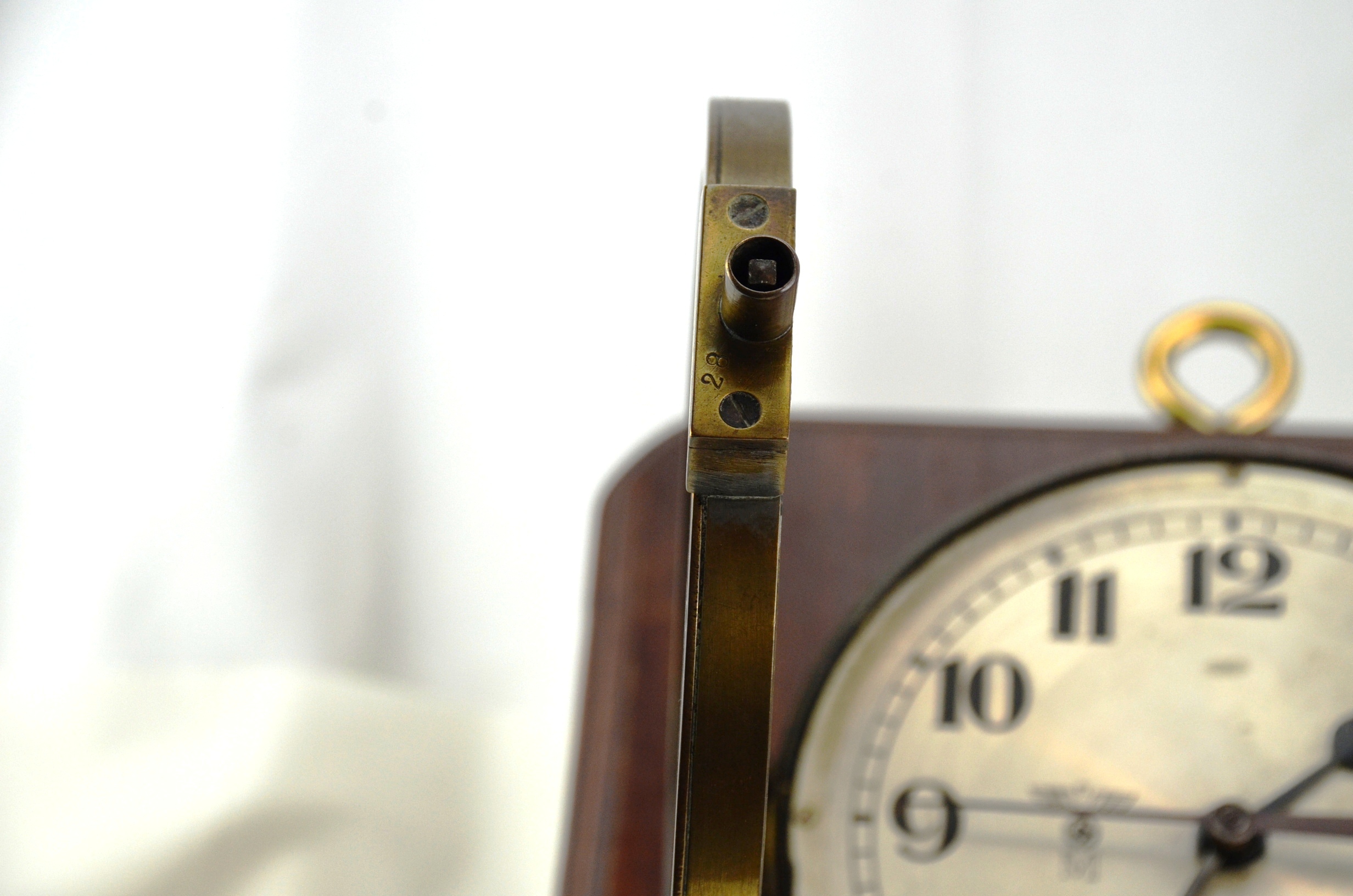 Third Reich Kriegsmarine Brass Bulkhead Clock - Image 4