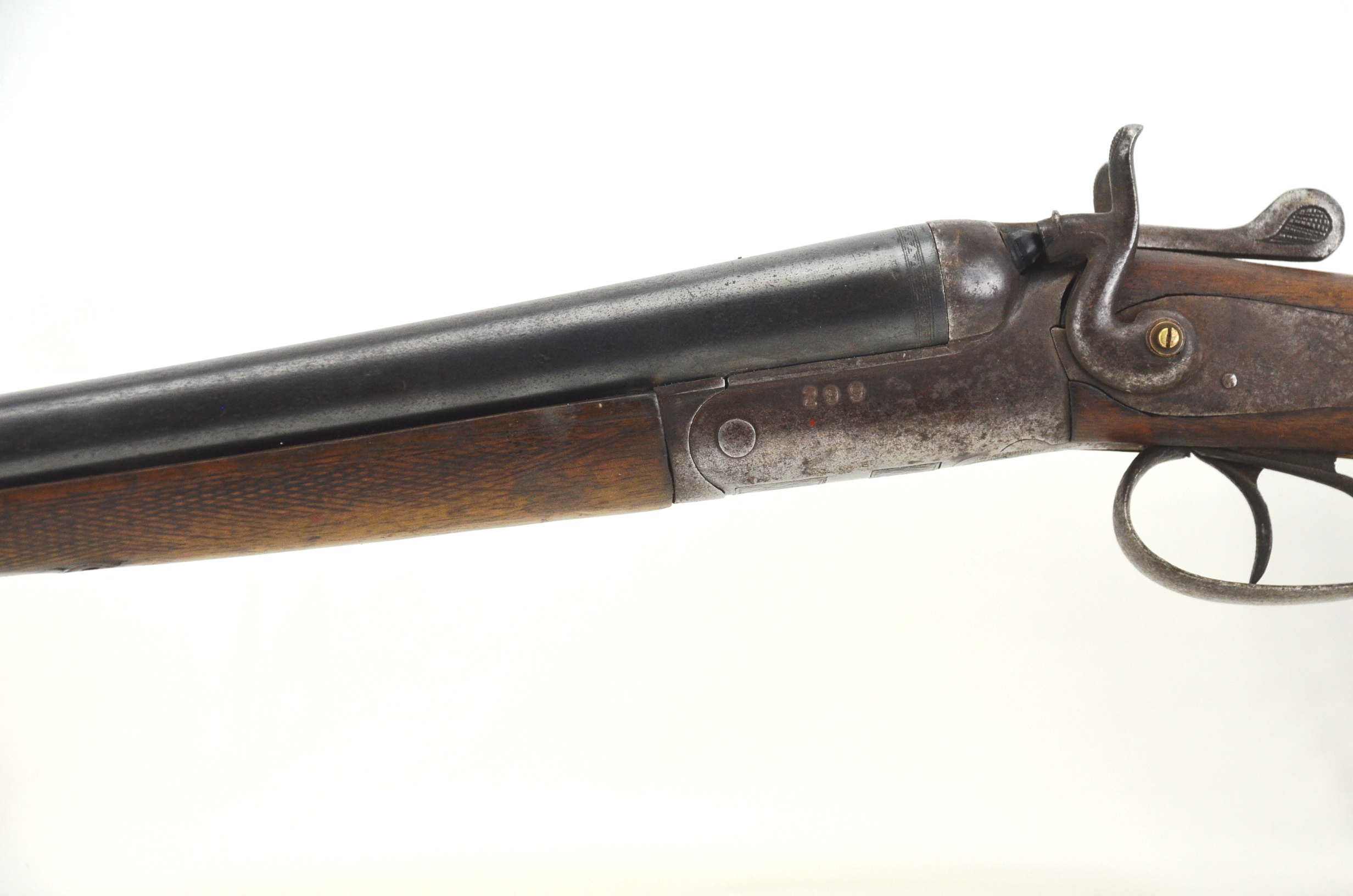 Antique Double Barrel Percussion Shotgun - Image 3