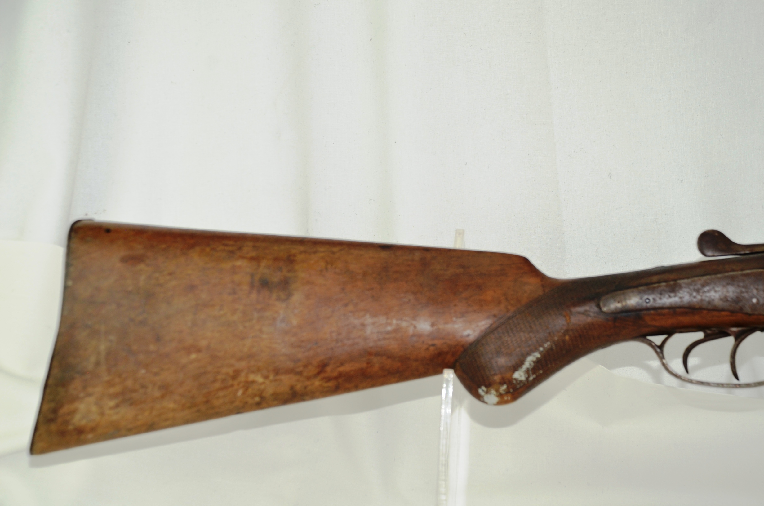 Antique Double Barrel Percussion Shotgun - Image 6