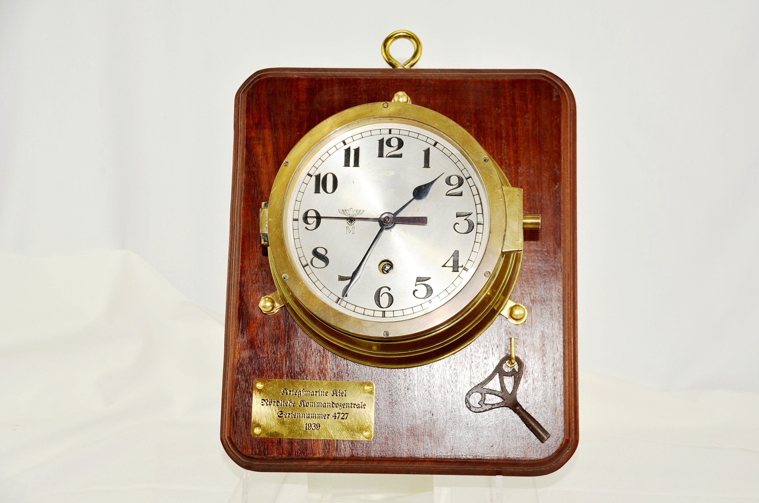 Third Reich Kriegsmarine Brass Bulkhead Clock
