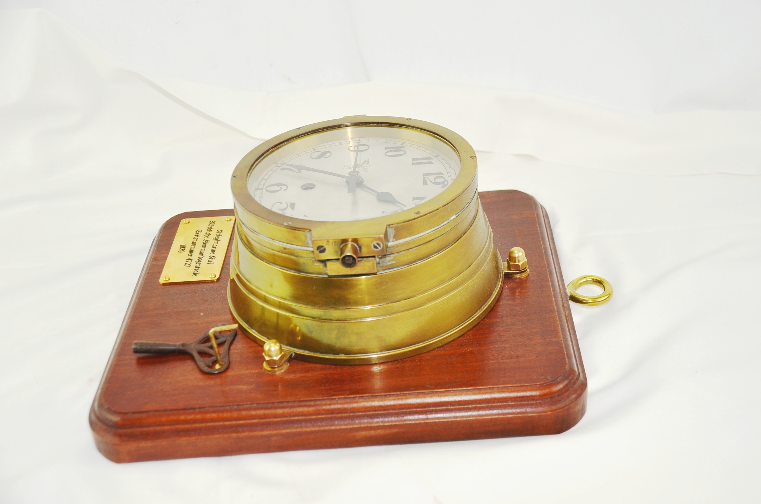 Third Reich Kriegsmarine Brass Bulkhead Clock - Image 10