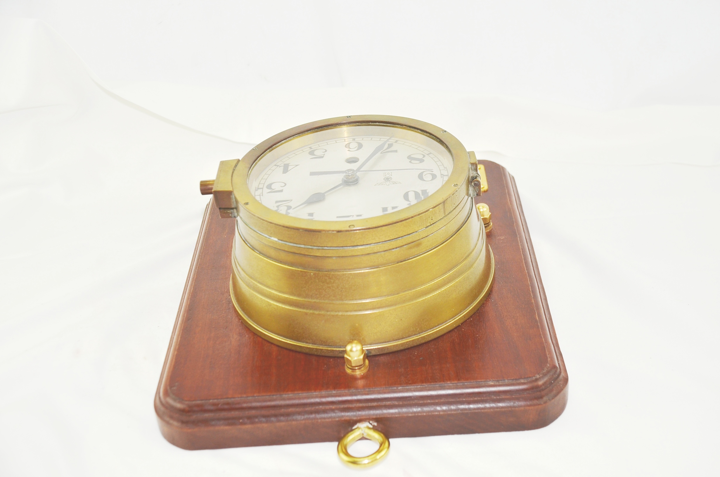 Third Reich Kriegsmarine Brass Bulkhead Clock - Image 11